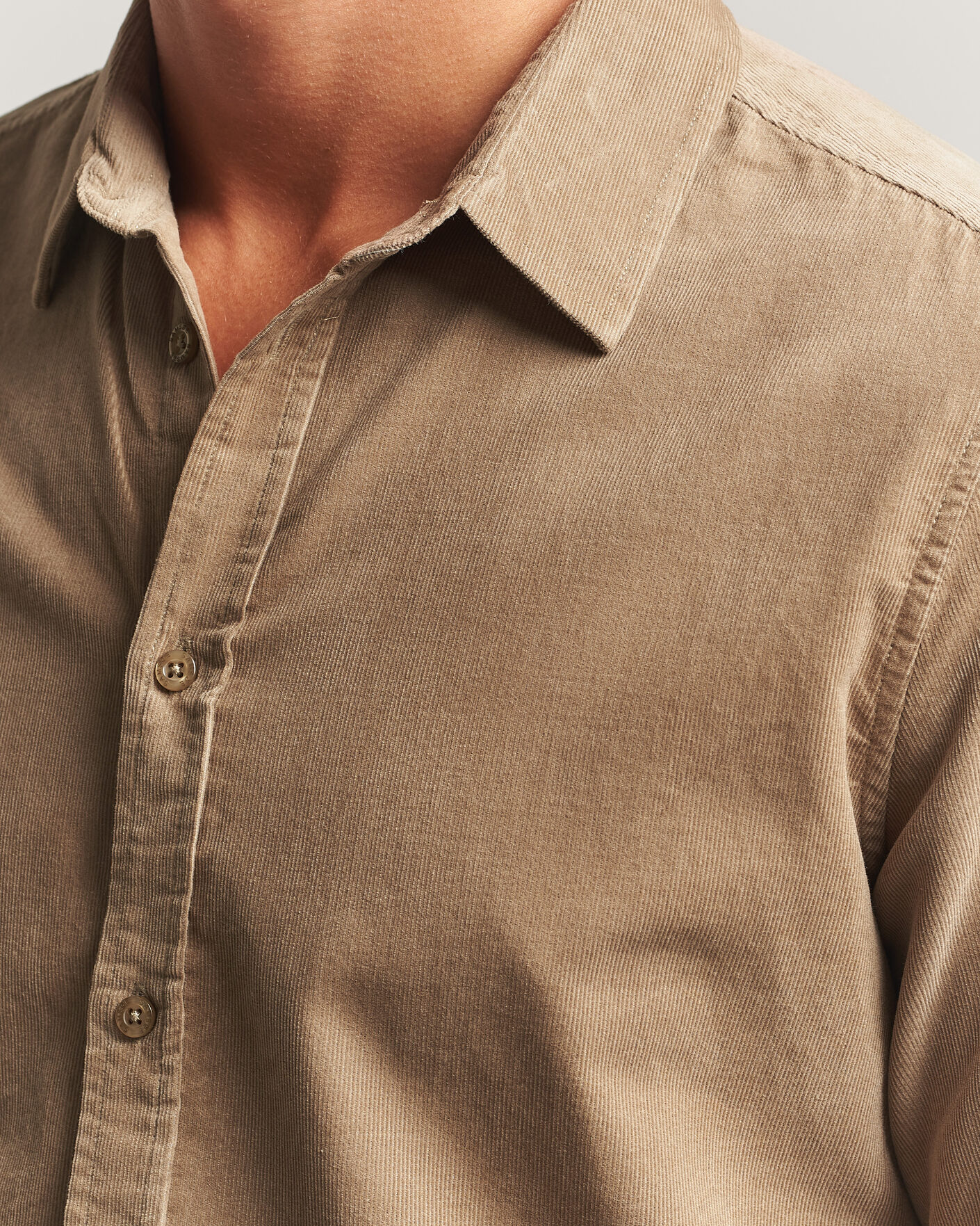 Herre | Skjorter | Samsøe Samsøe | Liam Baby Cord Shirt Lead Gray