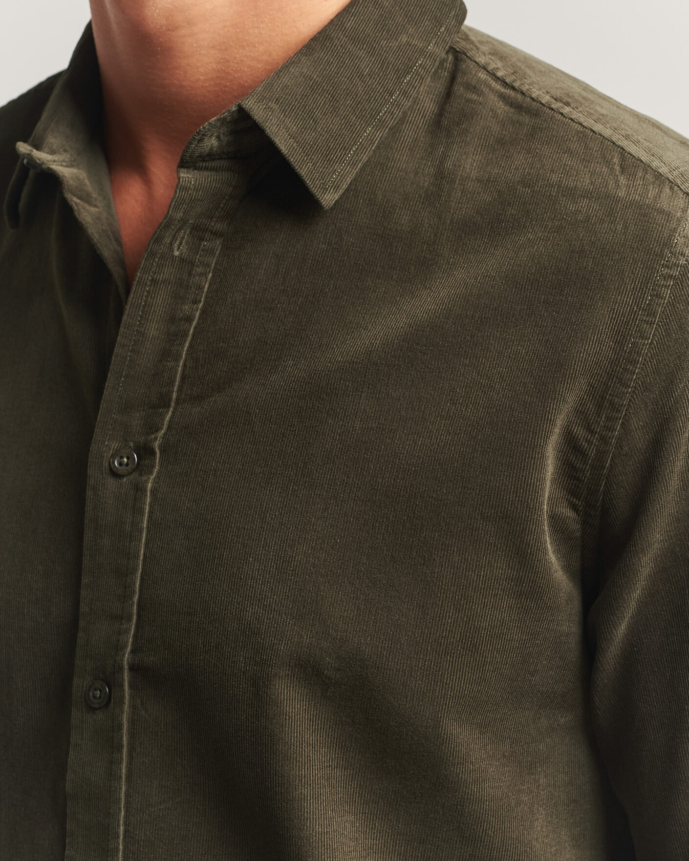 Herre | Skjorter | Samsøe Samsøe | Liam Baby Cord Shirt Forest Night