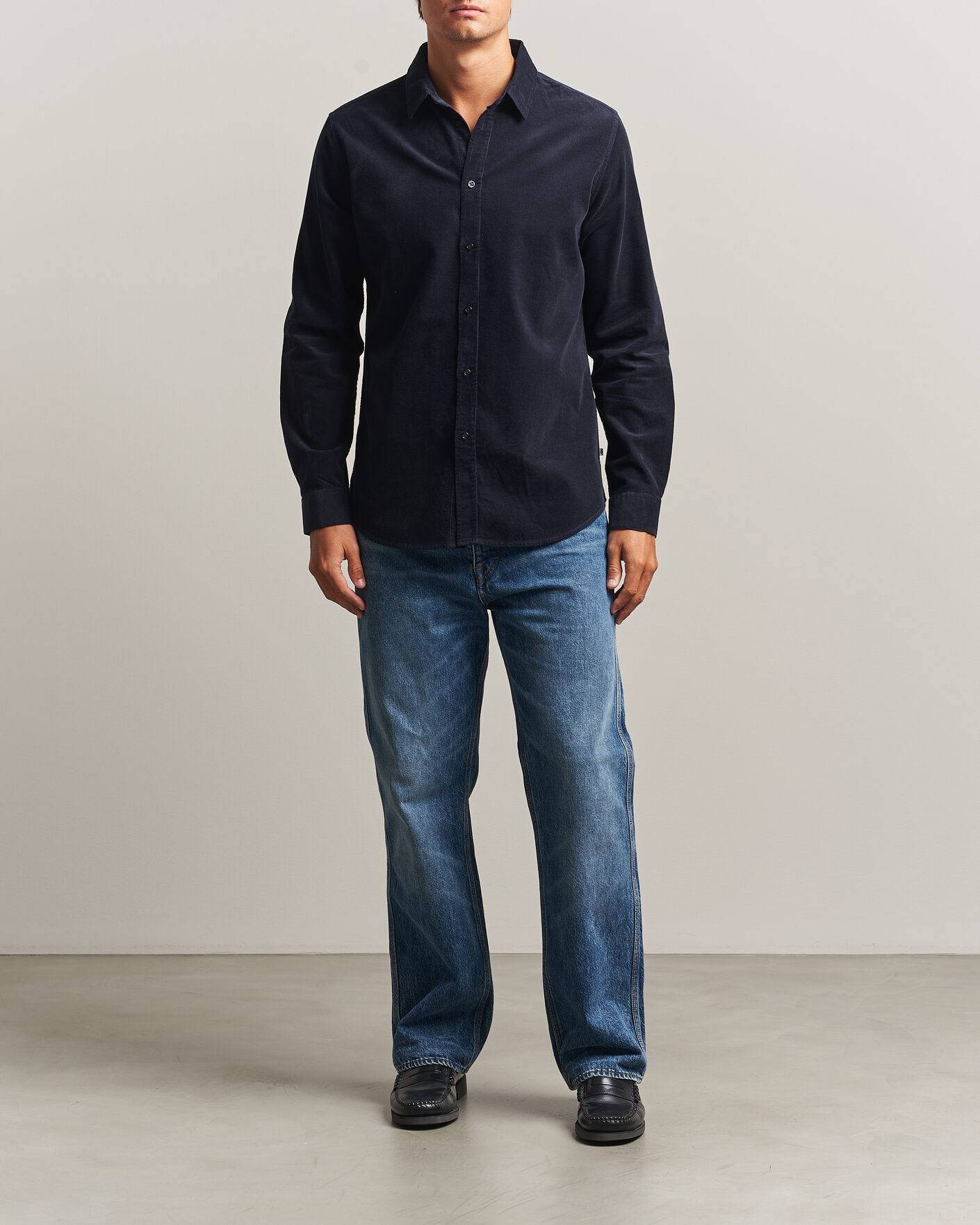Herre | Skjorter | Samsøe Samsøe | Liam Baby Cord Shirt Salute Navy