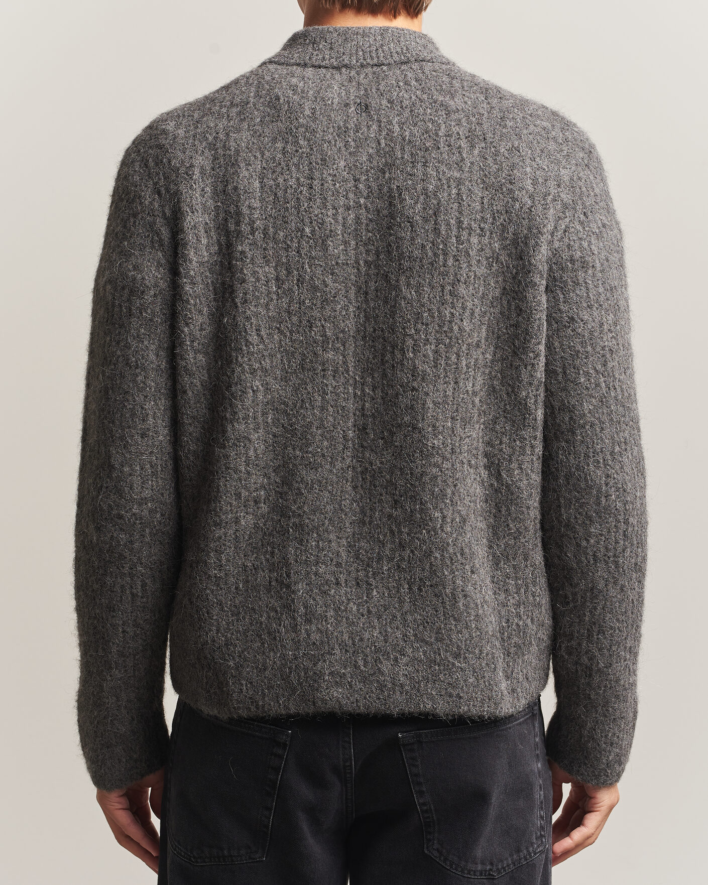 Herre | Trøjer | Samsøe Samsøe | Job Alpaca Knitted Full Zip Dark Grey Melange