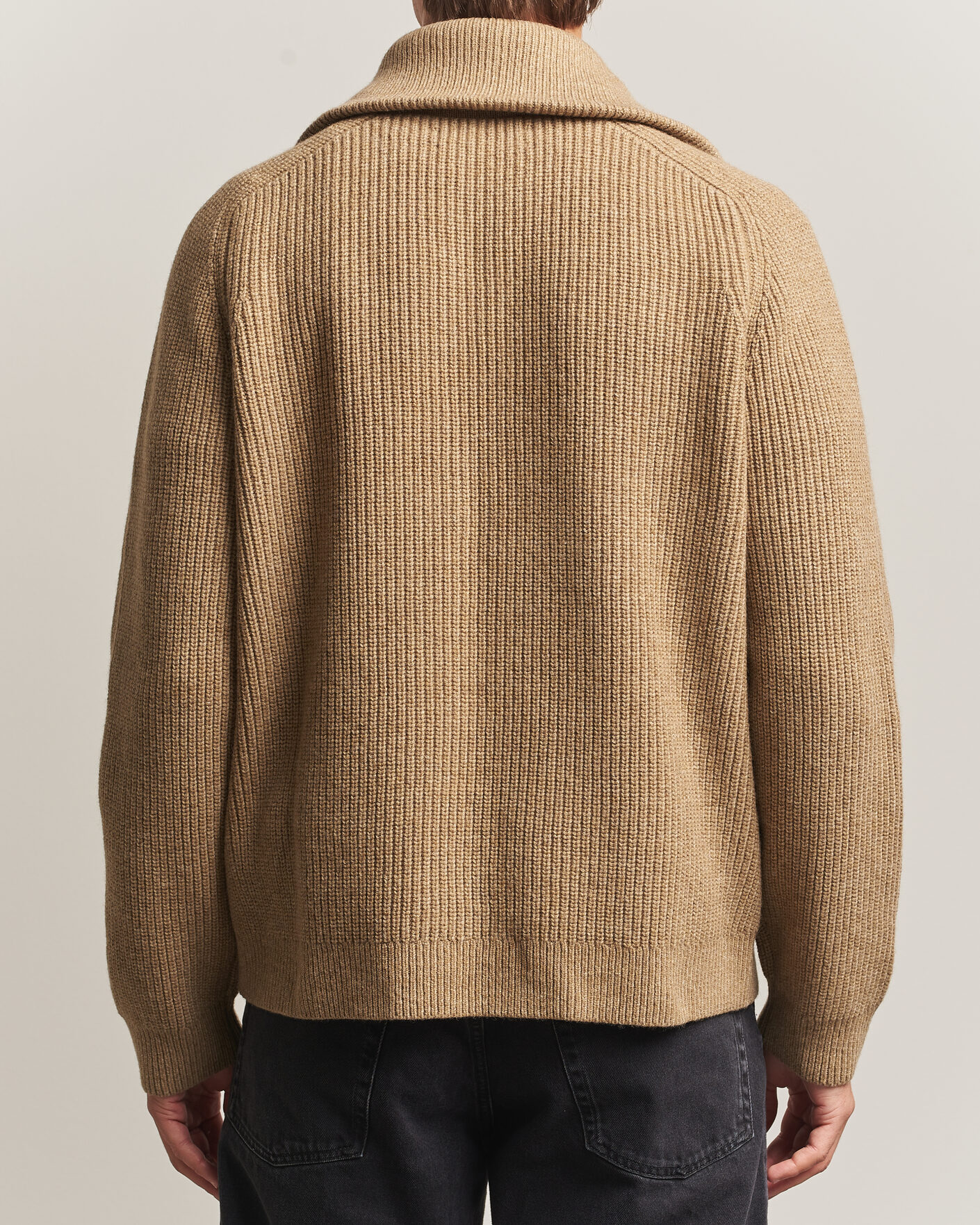 Herre | Trøjer | Samsøe Samsøe | Rick Wool Heavy Knitted Half Zip Lead Gray