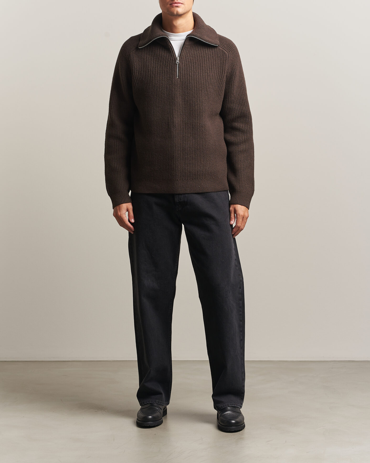 Herre | Trøjer | Samsøe Samsøe | Rick Wool Heavy Knitted Half Zip Delicioso
