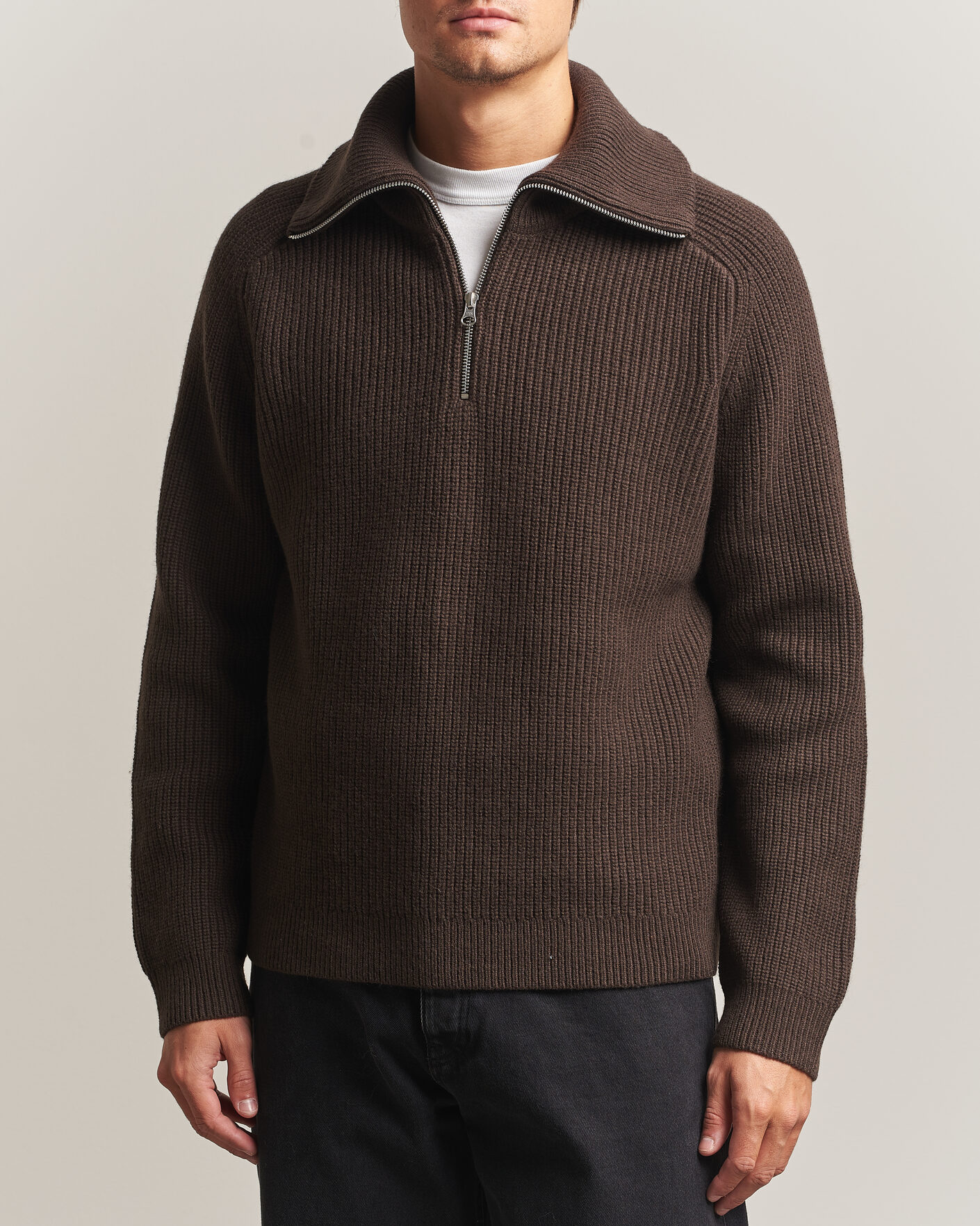 Herre | Trøjer | Samsøe Samsøe | Rick Wool Heavy Knitted Half Zip Delicioso