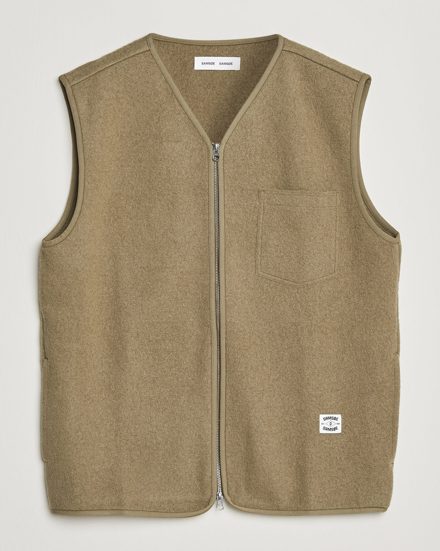 Herre | Trøjer | Samsøe Samsøe | Hannes Boiled Wool Vest Lead Gray