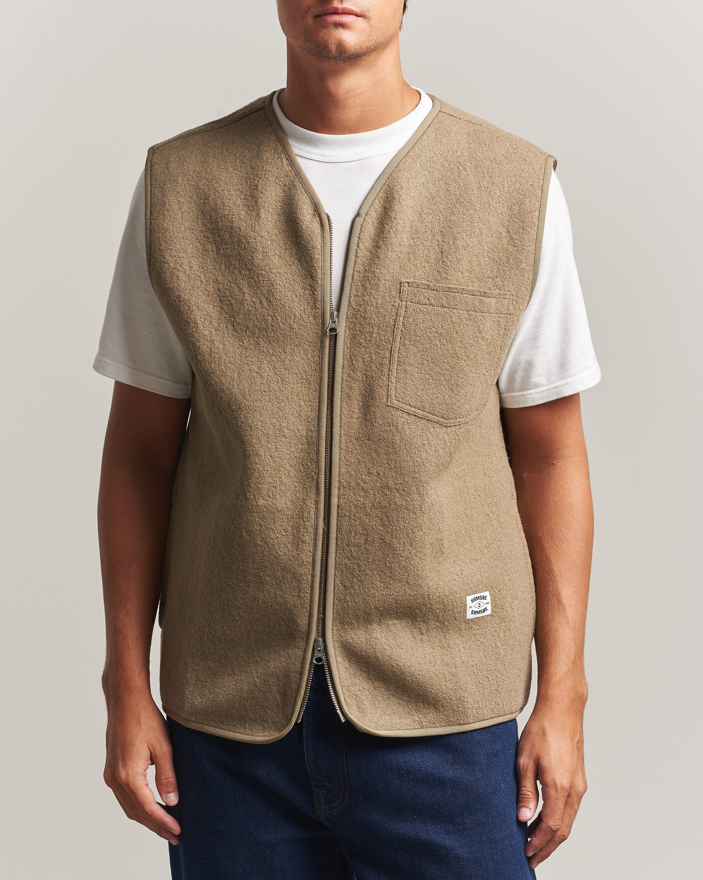 Herre | Trøjer | Samsøe Samsøe | Hannes Boiled Wool Vest Lead Gray