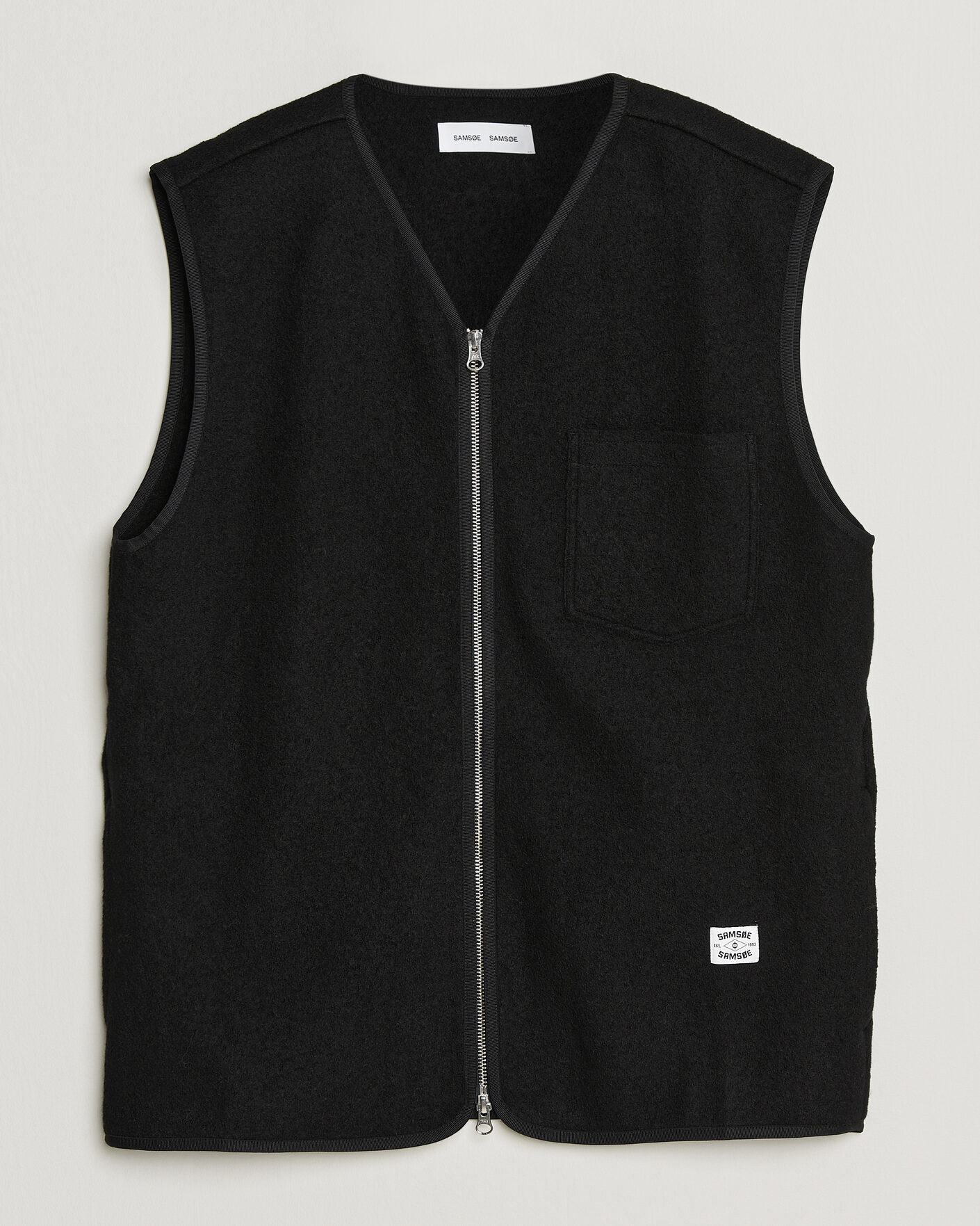 Herre | Trøjer | Samsøe Samsøe | Hannes Boiled Wool Vest Black