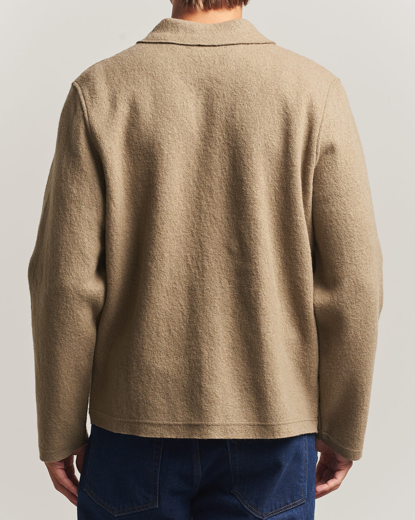 Herre | Trøjer | Samsøe Samsøe | Hannes Boiled Wool Full Zip Lead Gray