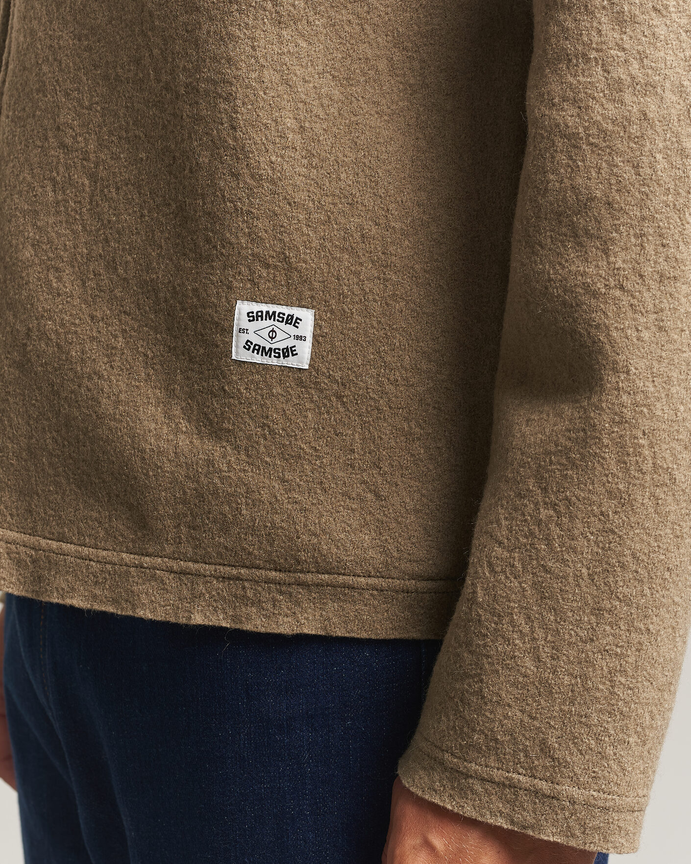 Herre | Trøjer | Samsøe Samsøe | Hannes Boiled Wool Full Zip Lead Gray