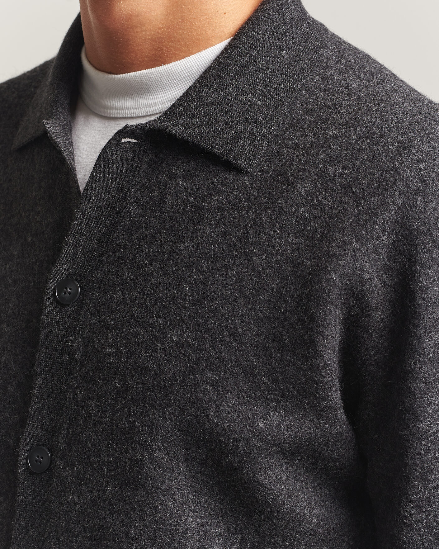 Herre | Trøjer | Samsøe Samsøe | Richard Wool Knitted Cardigan Dark Grey Melange