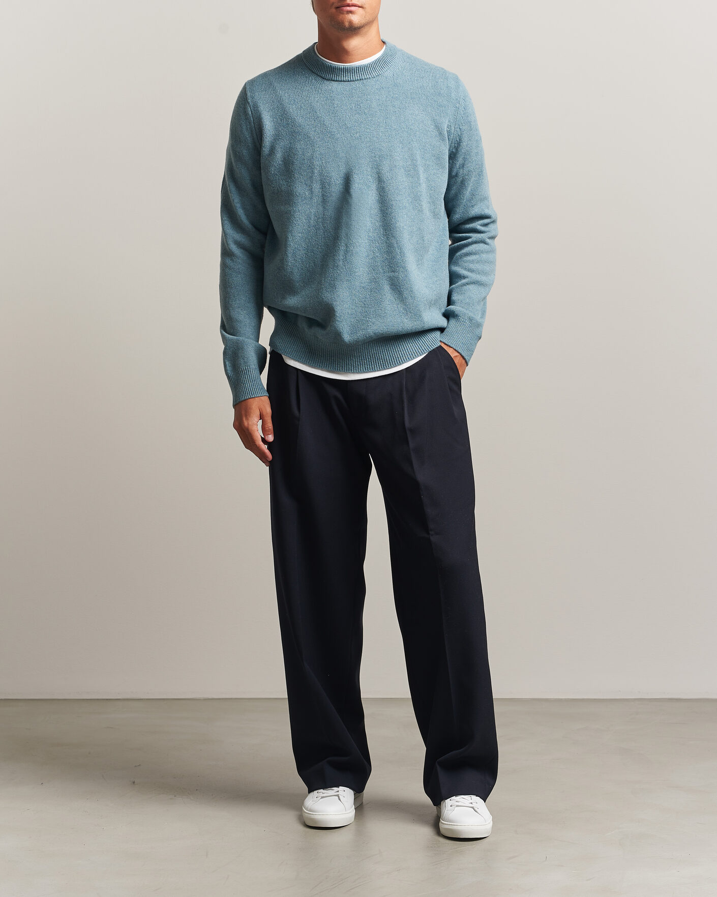 Herre | Trøjer | Samsøe Samsøe | Isak Knitted Crew Neck Stormy Sea