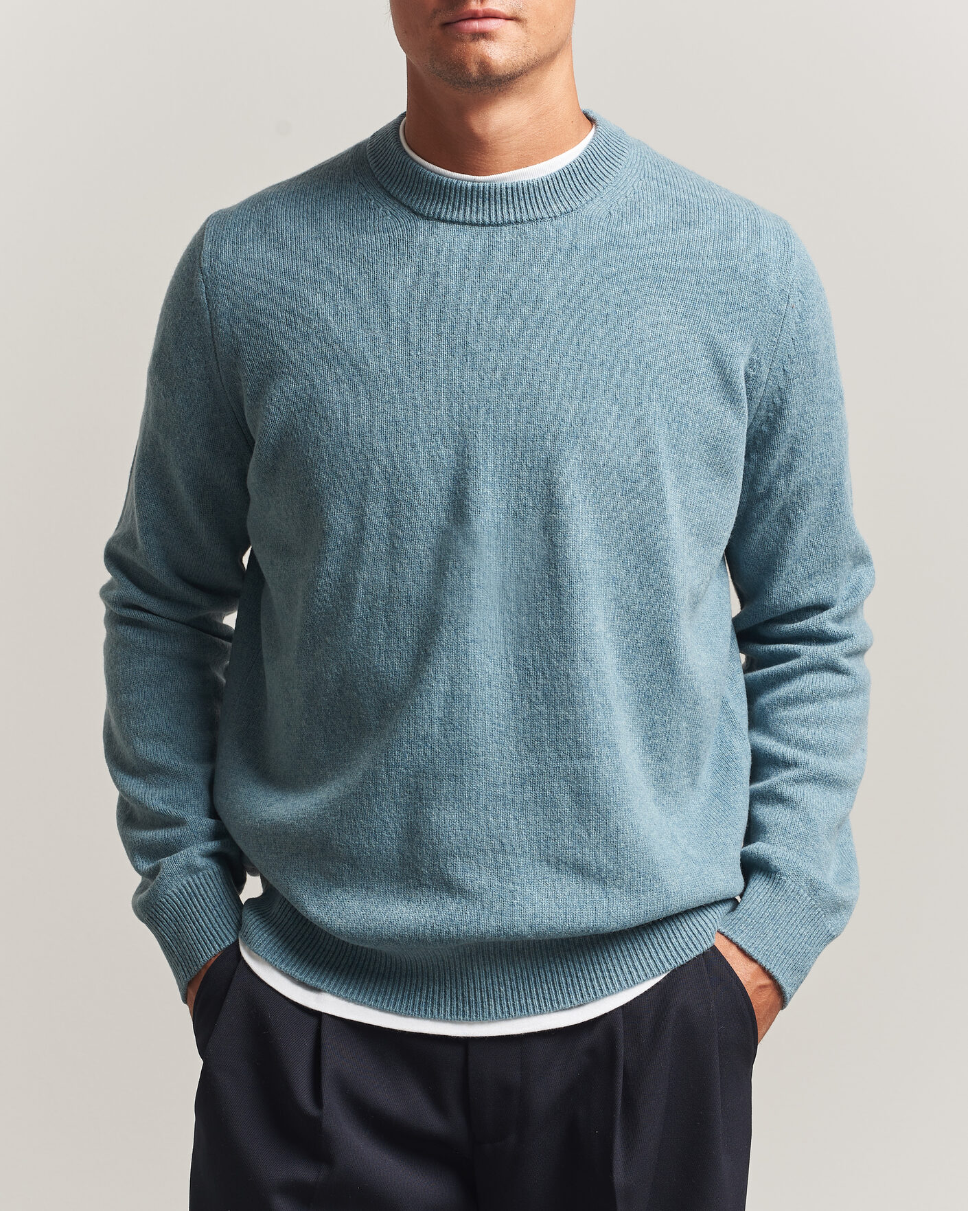Herre | Trøjer | Samsøe Samsøe | Isak Knitted Crew Neck Stormy Sea