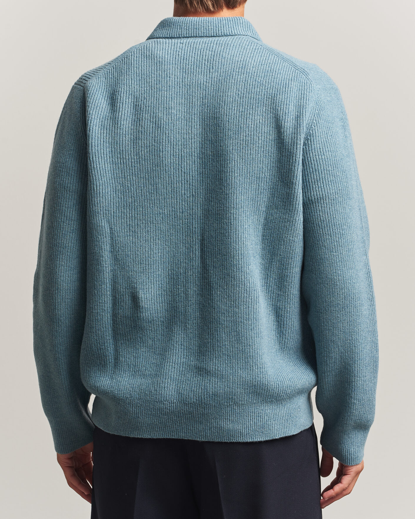 Herre | Trøjer | Samsøe Samsøe | Isak Knitted Half Zip Polo Stormy Sea