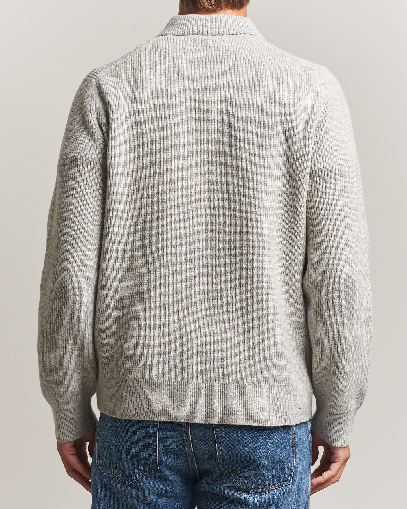 Herre | Trøjer | Samsøe Samsøe | Isak Knitted Half Zip Polo Grey Melange