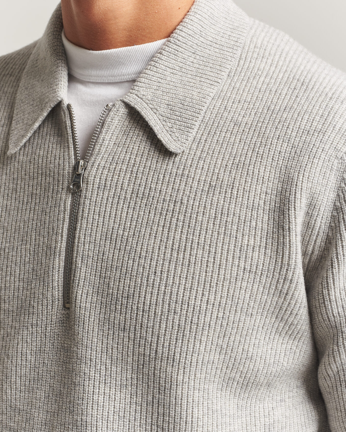 Herre | Trøjer | Samsøe Samsøe | Isak Knitted Half Zip Polo Grey Melange