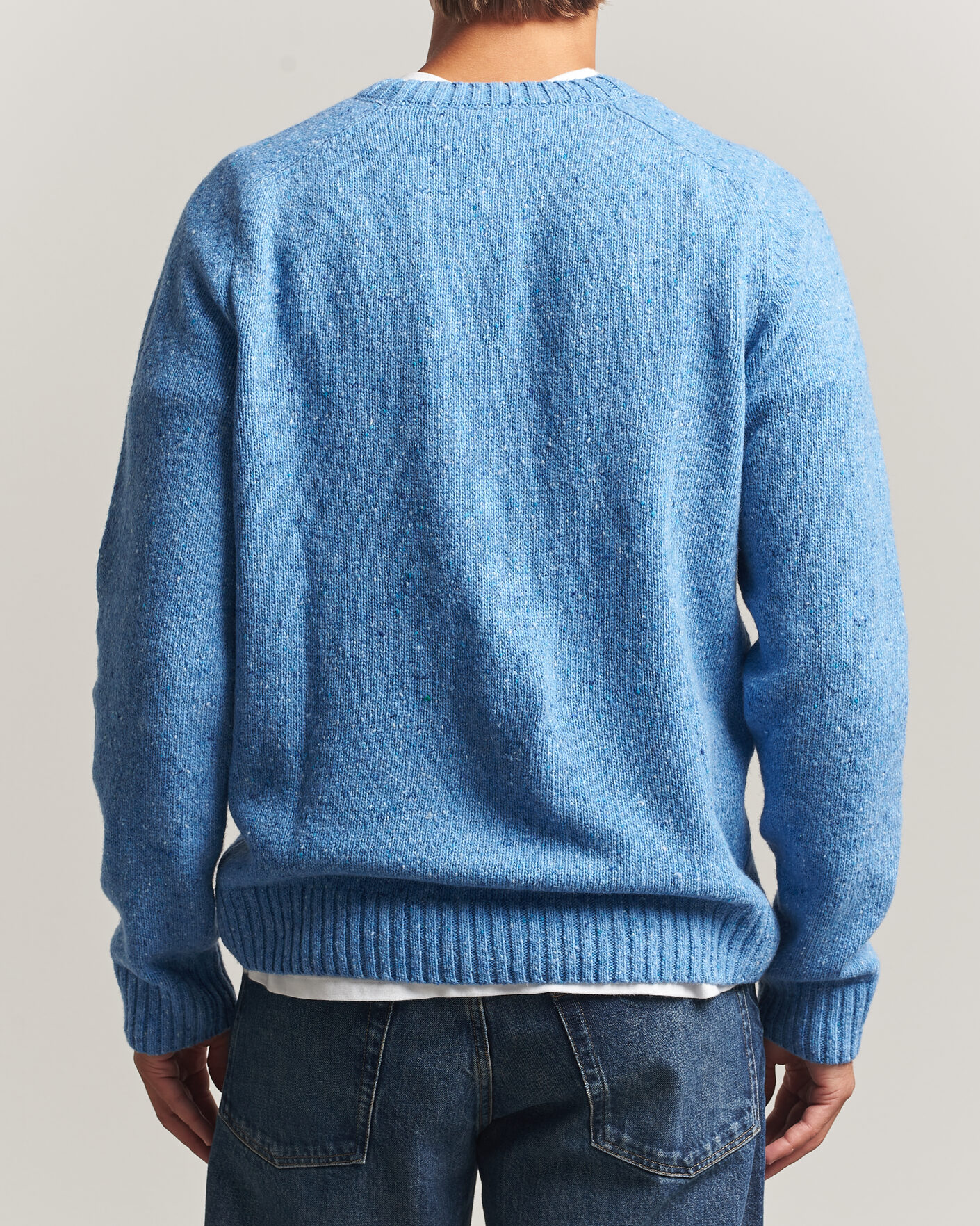Herre | Trøjer | Samsøe Samsøe | Nate Donegal Wool Knitted Striped Sweater Cyaneus
