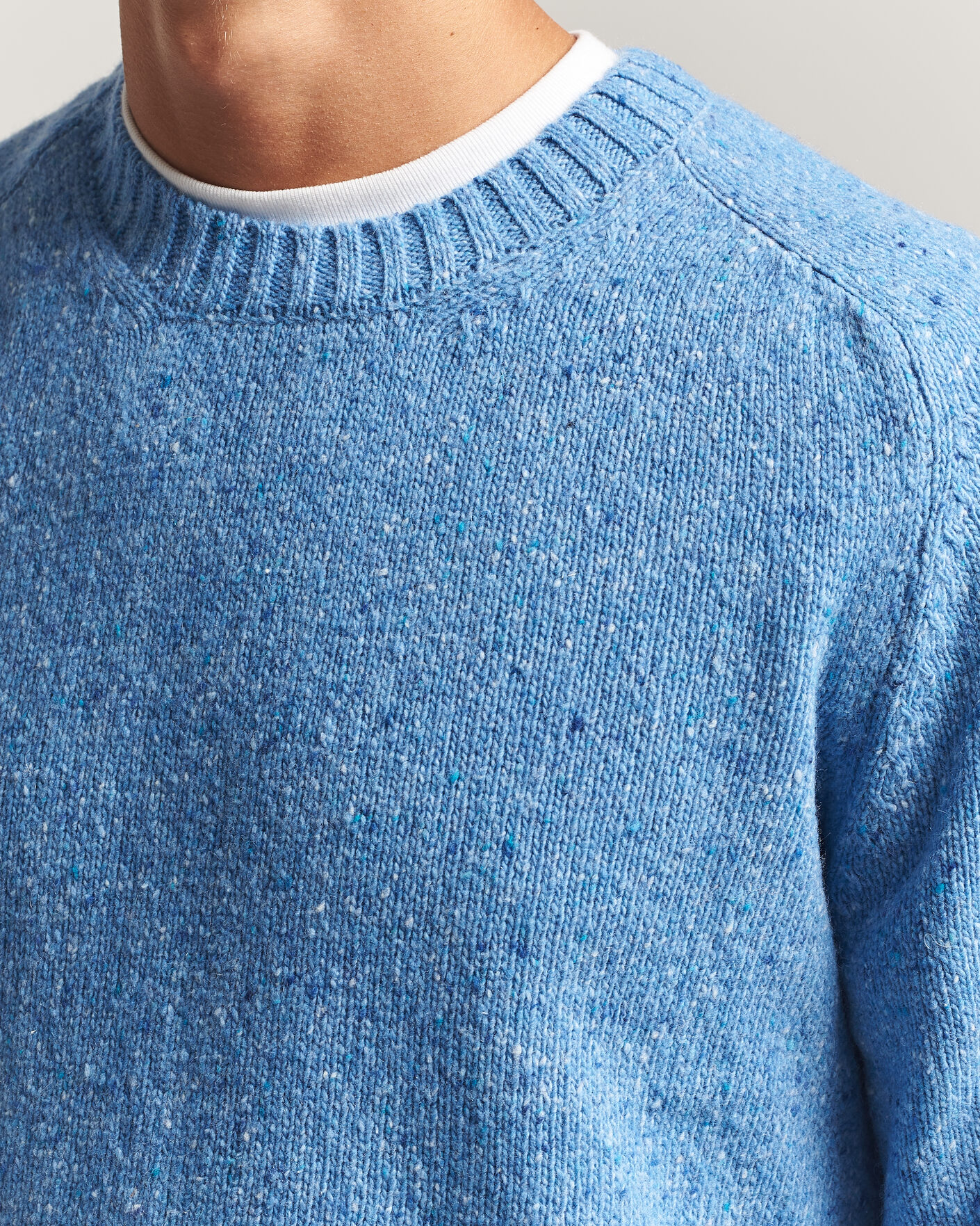 Herre | Trøjer | Samsøe Samsøe | Nate Donegal Wool Knitted Striped Sweater Cyaneus