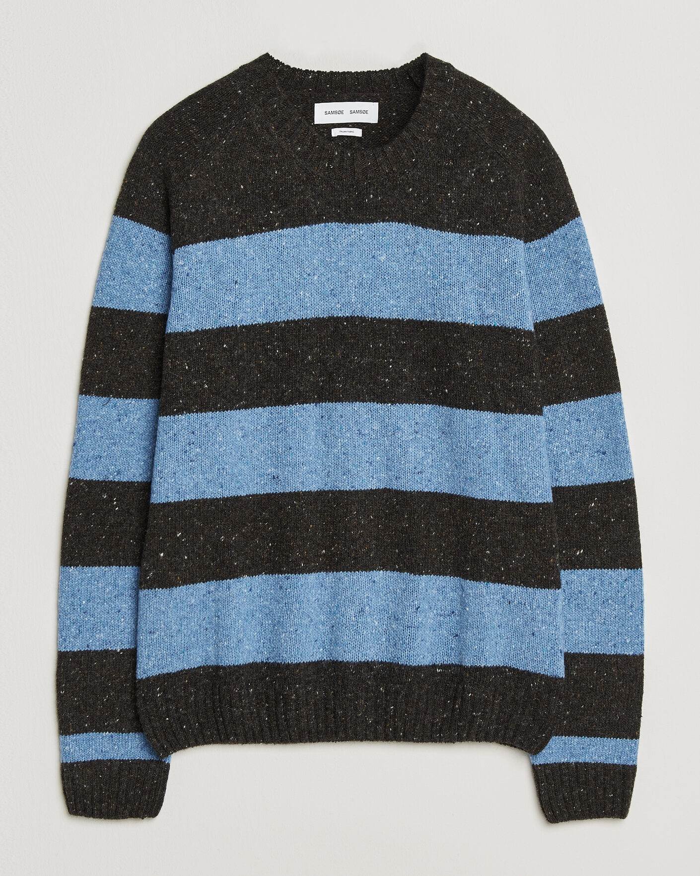 Herre | Trøjer | Samsøe Samsøe | Nate Donegal Wool Knitted Striped Sweater Brown/Blue