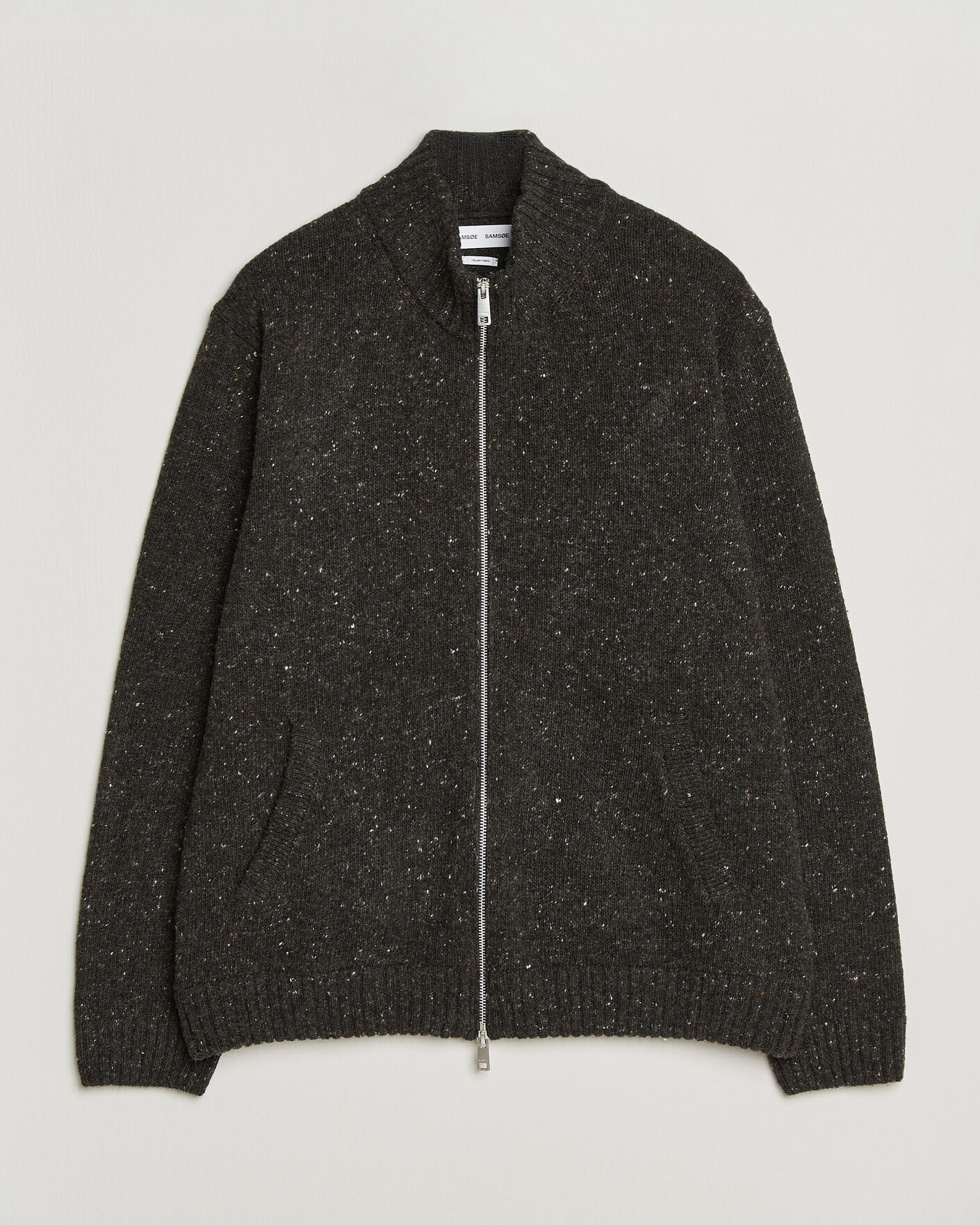 Herre | Trøjer | Samsøe Samsøe | Nate Donegal Wool Knitted Full Zip Delicioso