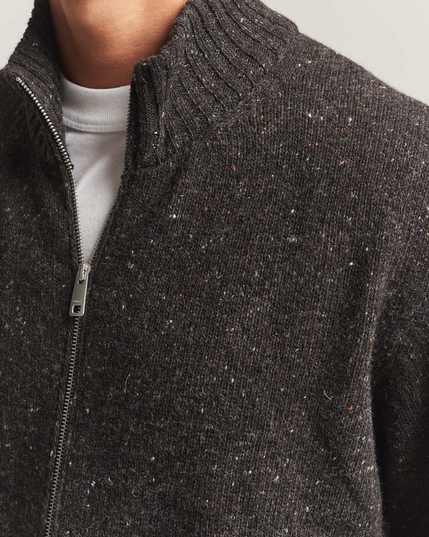 Herre | Trøjer | Samsøe Samsøe | Nate Donegal Wool Knitted Full Zip Delicioso