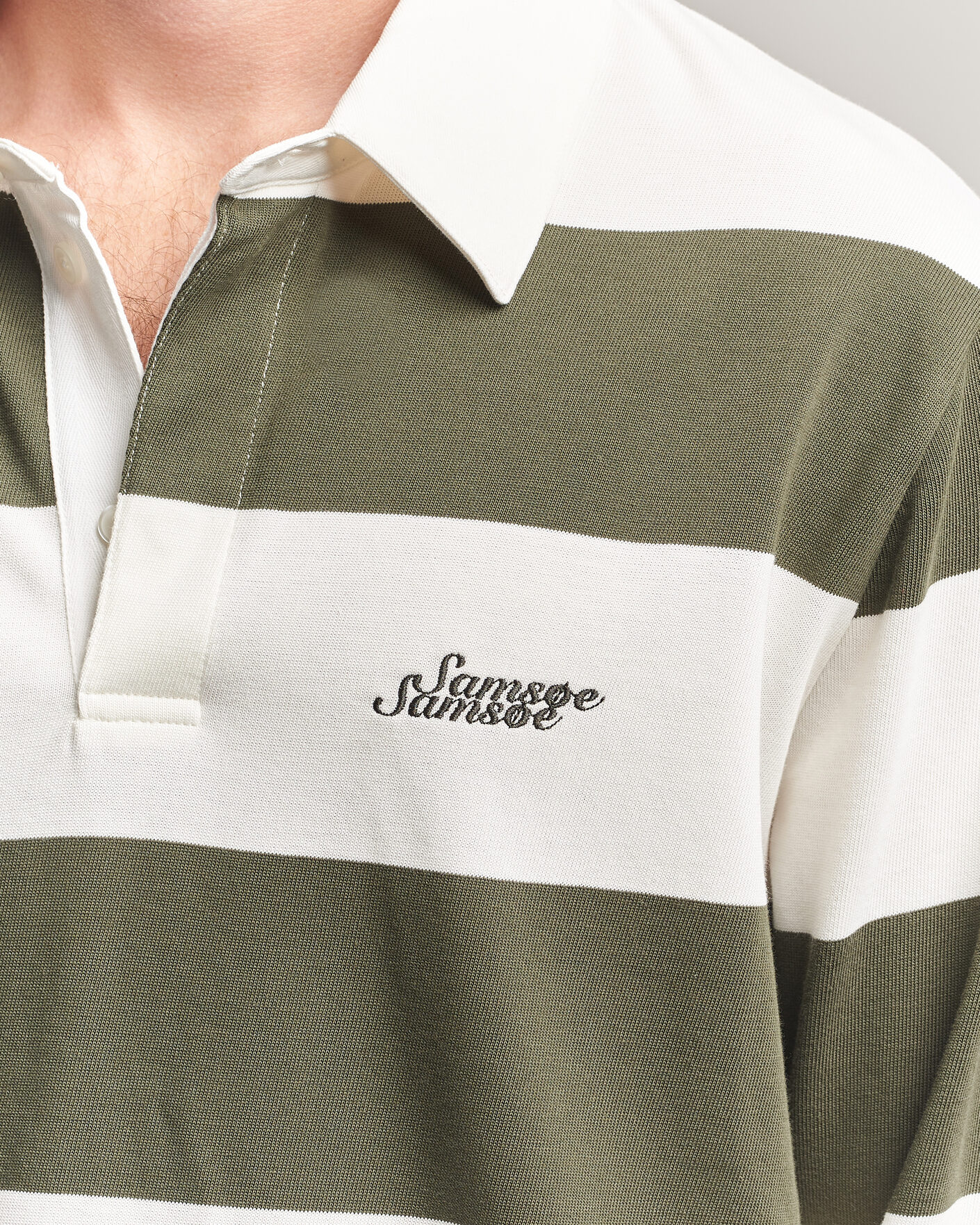Herre | Trøjer | Samsøe Samsøe | Kevin Barstriped Rugger Forest Night/White