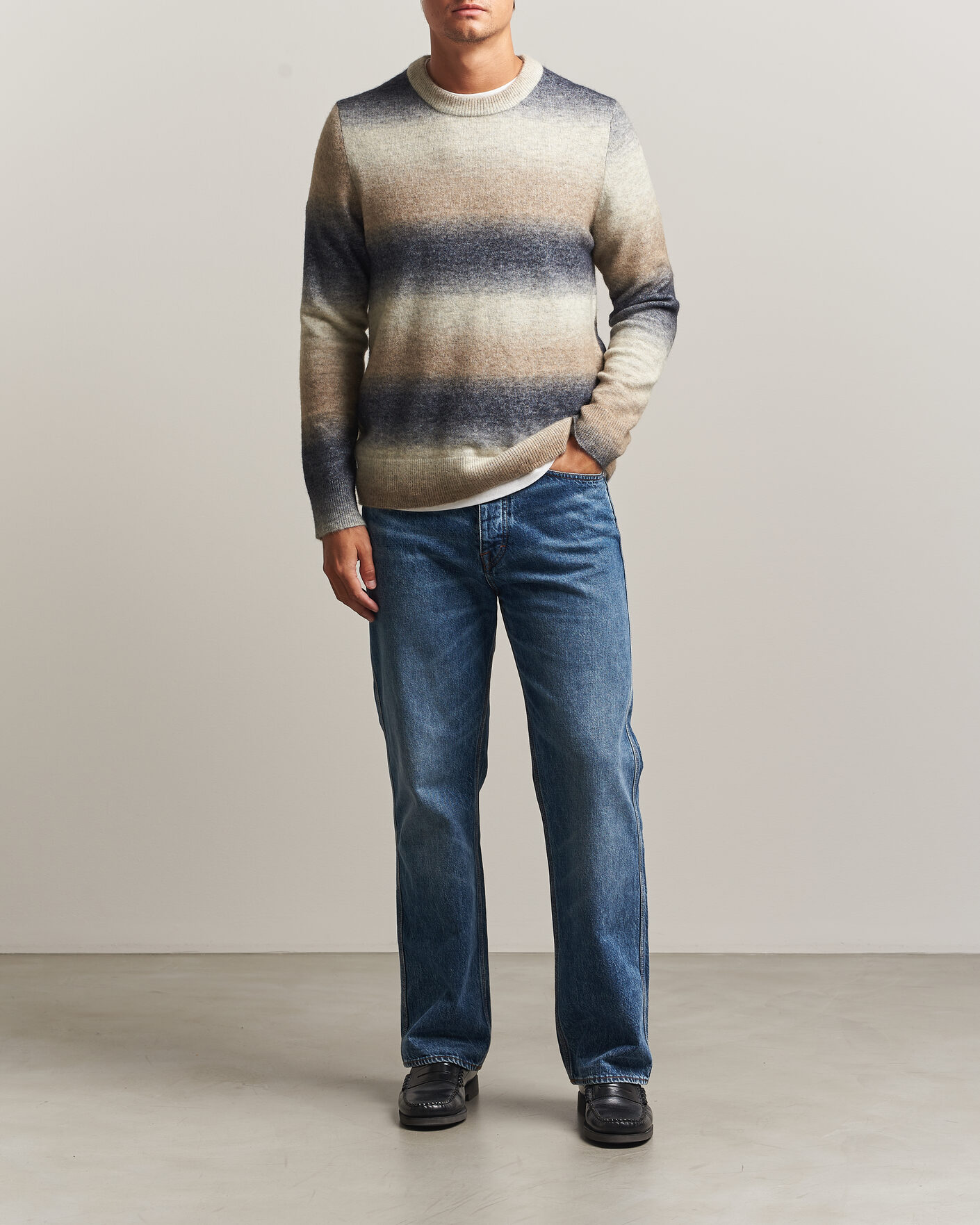 Herre | Trøjer | Samsøe Samsøe | Aiden Wool/Alpaca Knitted Striped Sweater Multi