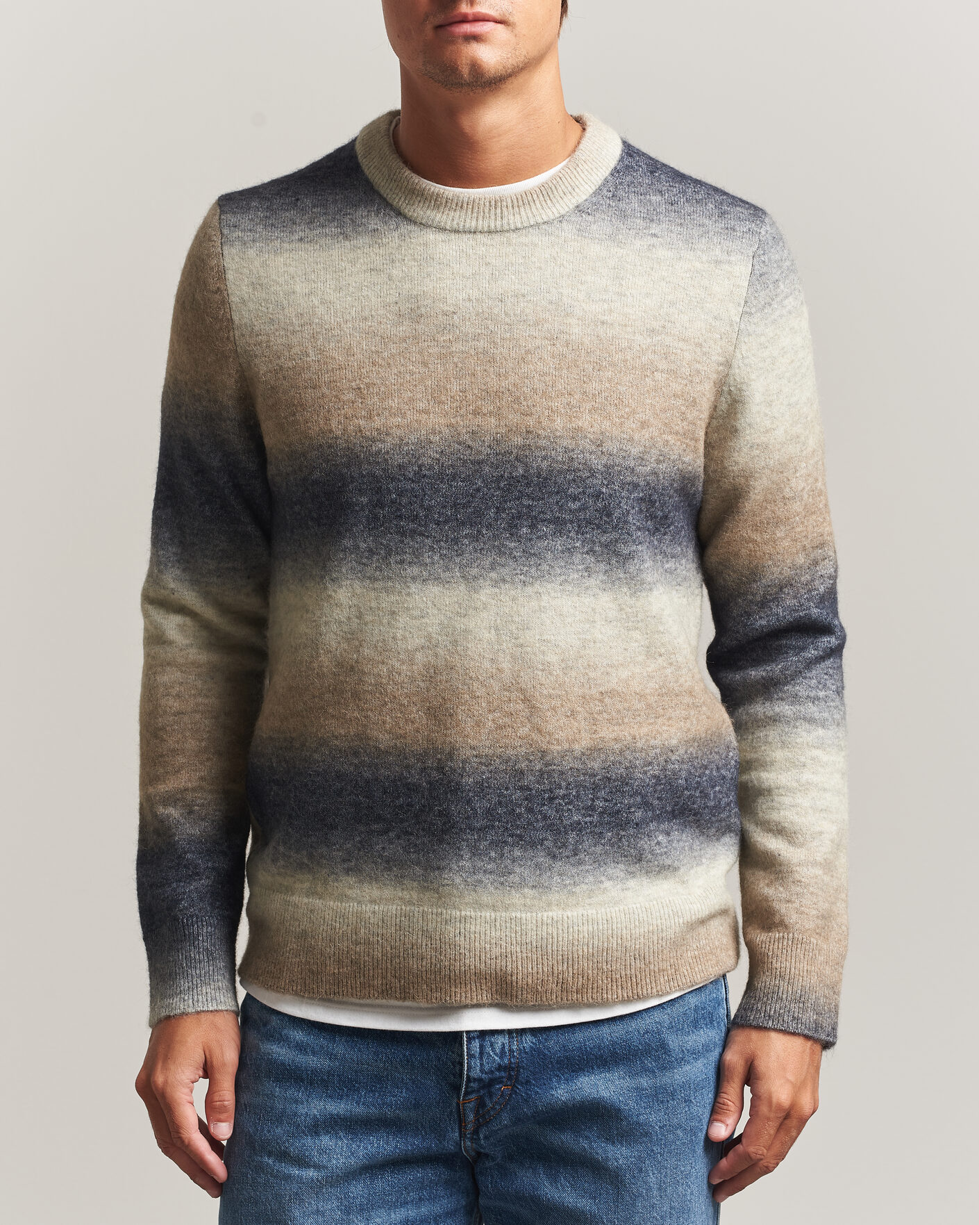 Herre | Trøjer | Samsøe Samsøe | Aiden Wool/Alpaca Knitted Striped Sweater Multi