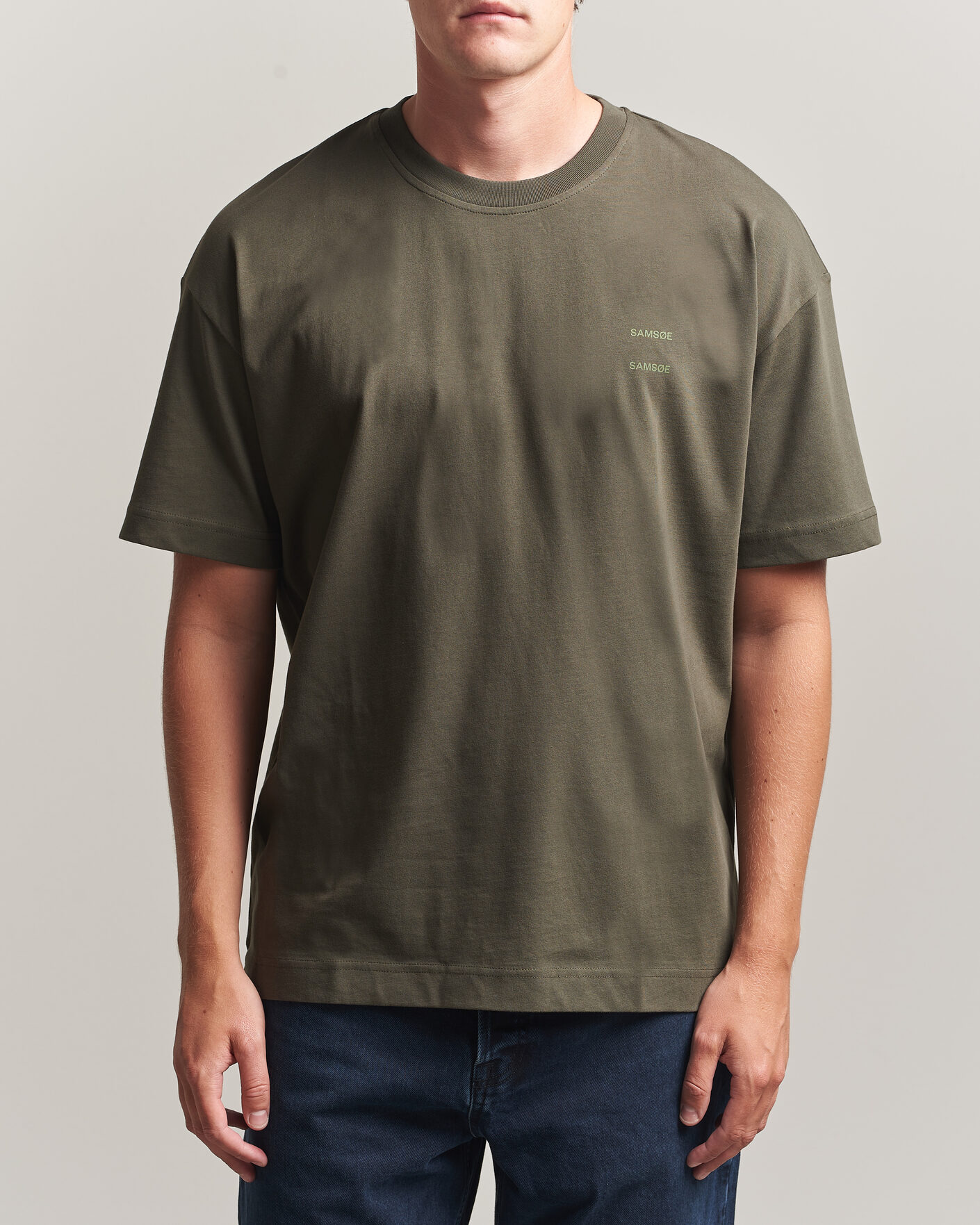 Herre | T-Shirts | Samsøe Samsøe | Joel Organic Cotton T-Shirt Forest Night