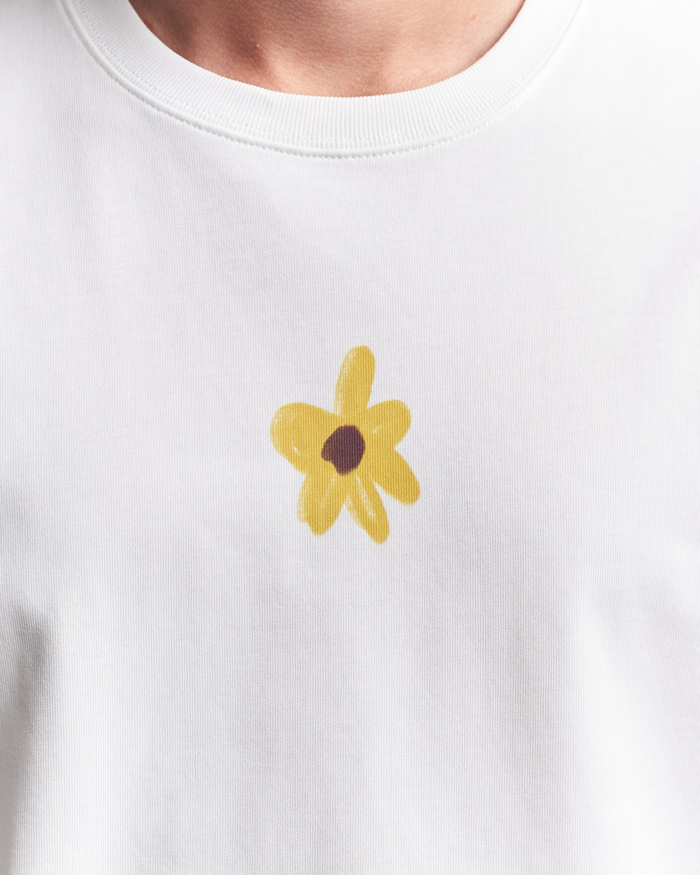 Herre | T-Shirts | Samsøe Samsøe | Giles Printed Crew Neck T-Shirt White Flowers