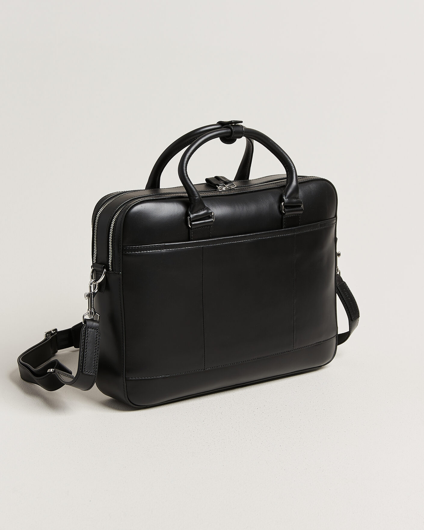 Herre | Tasker | Tiger of Sweden | Burin Smooth Leather Briefcase Black