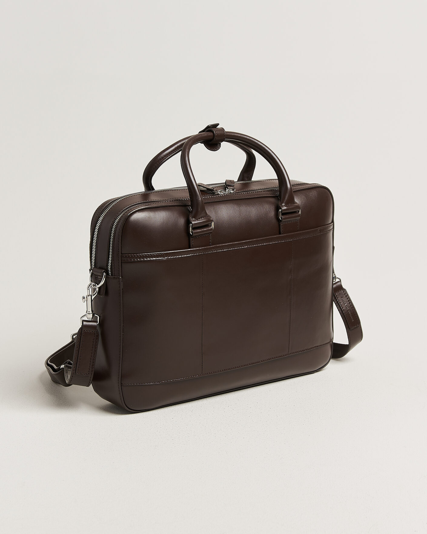 Herre | Tasker | Tiger of Sweden | Burin Smooth Leather Briefcase Dark Brown
