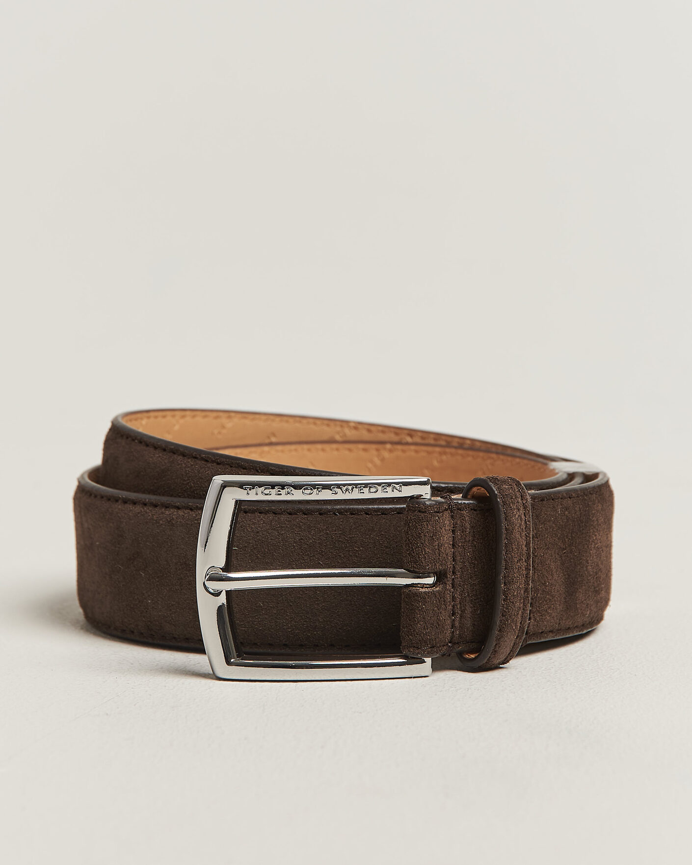 Herre | Bælter | Tiger of Sweden | Bergstroms Suede Belt Dark Brown