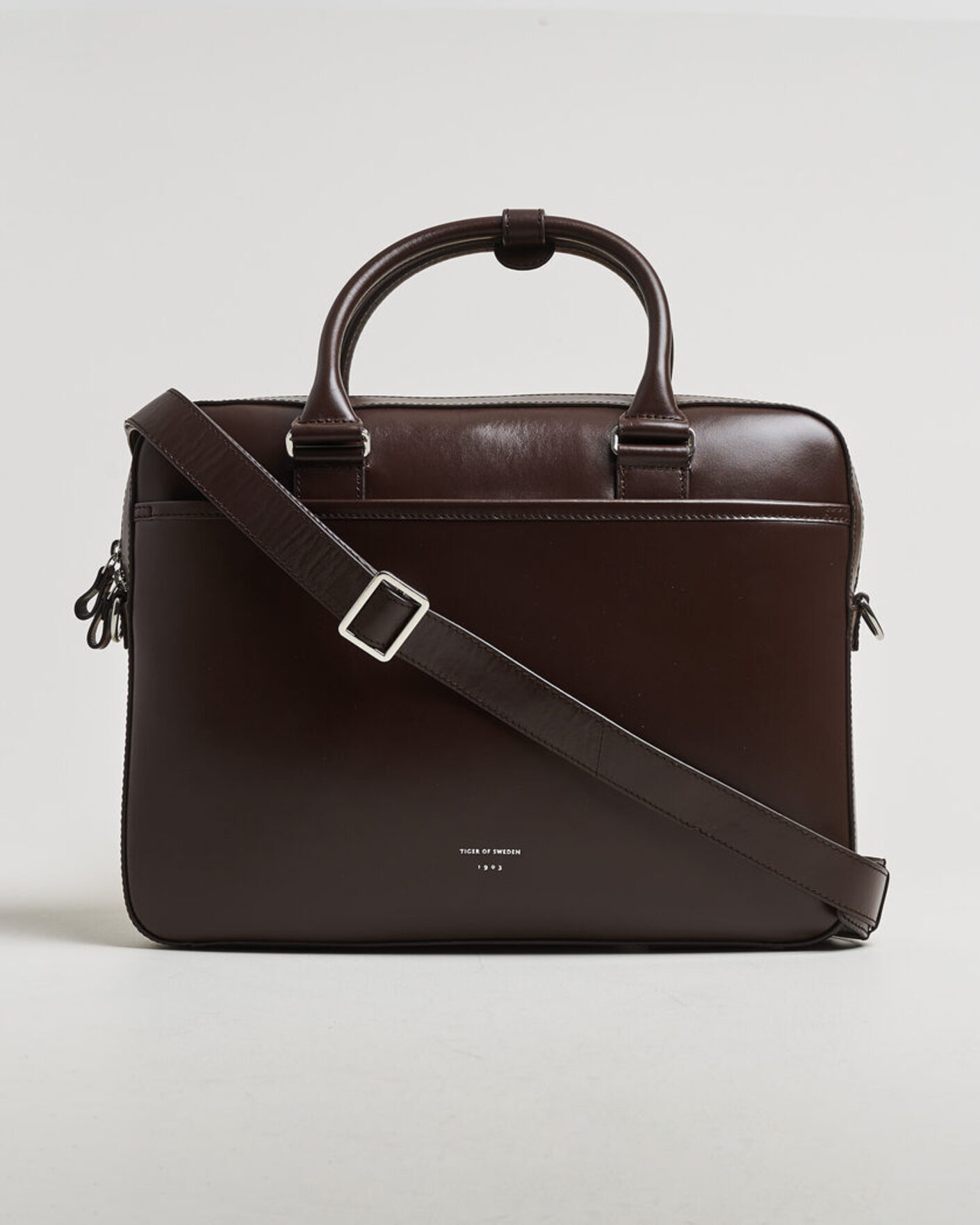 Herre | Tasker | Tiger of Sweden | Bosun Smooth Leather Briefcase Dark Brown