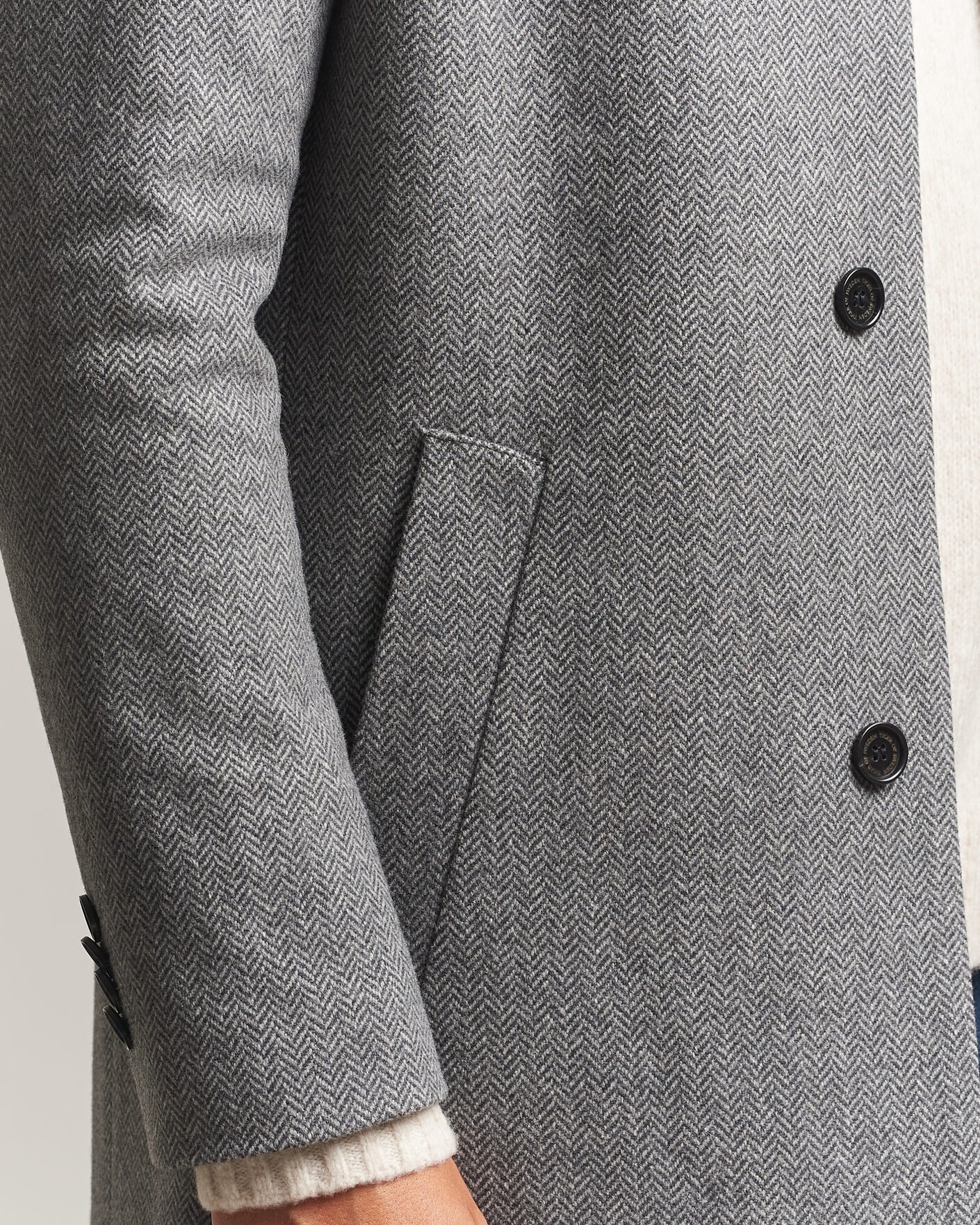 Herre | Jakker | Tiger of Sweden | Aleric Wool Herringbone Coat Fogy