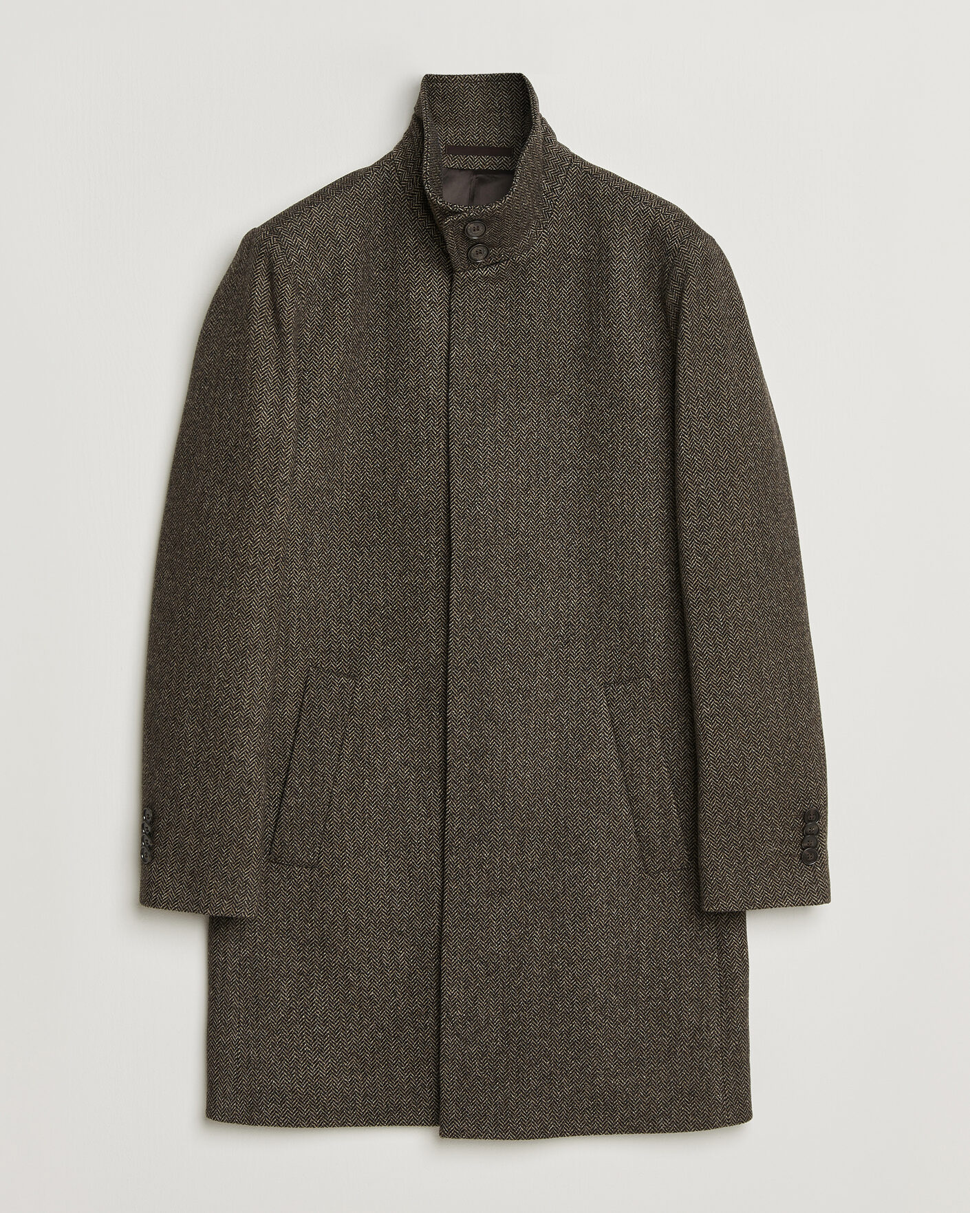 Herre | Jakker | Tiger of Sweden | Aleric Wool Herringbone Coat Brown