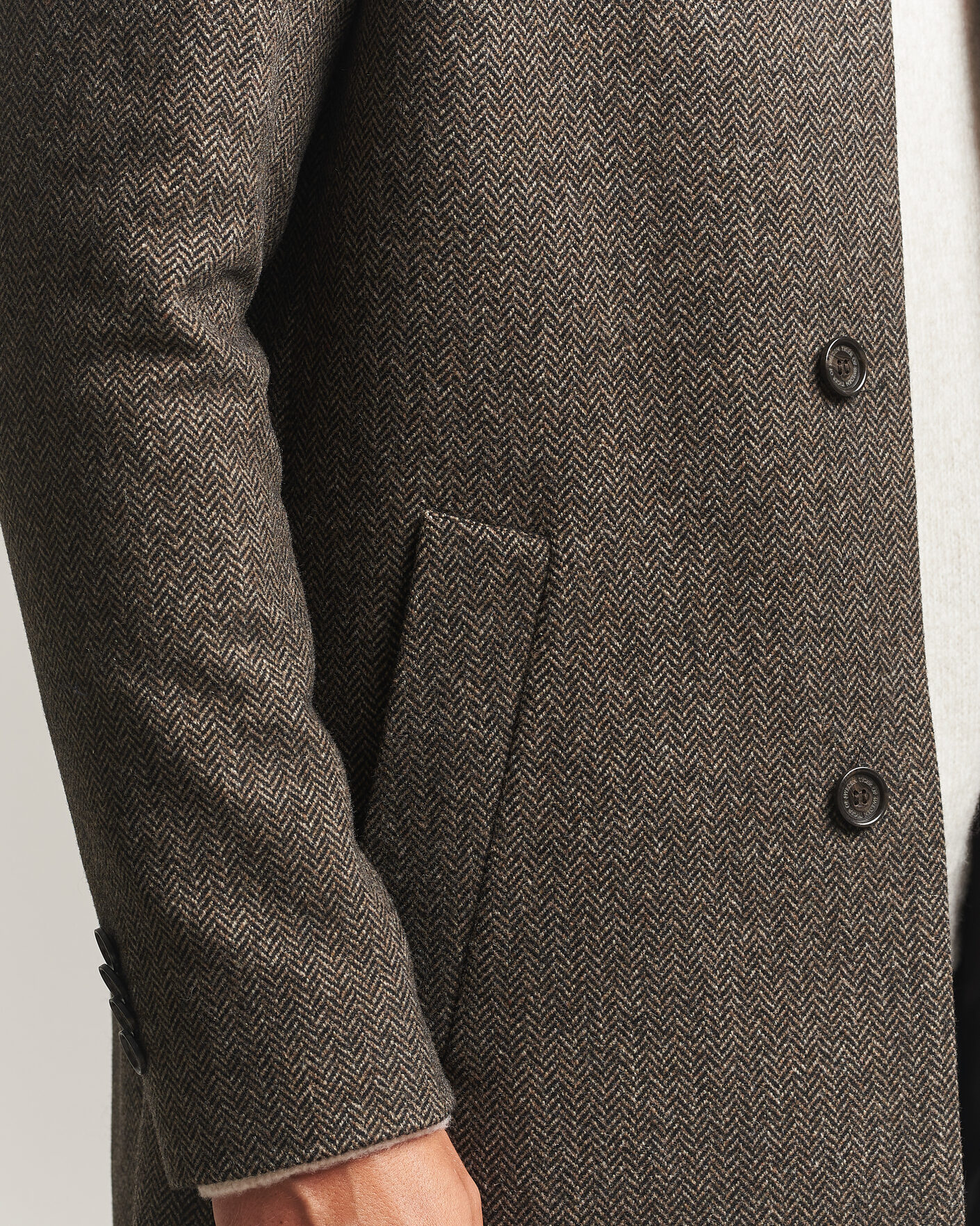 Herre | Jakker | Tiger of Sweden | Aleric Wool Herringbone Coat Brown