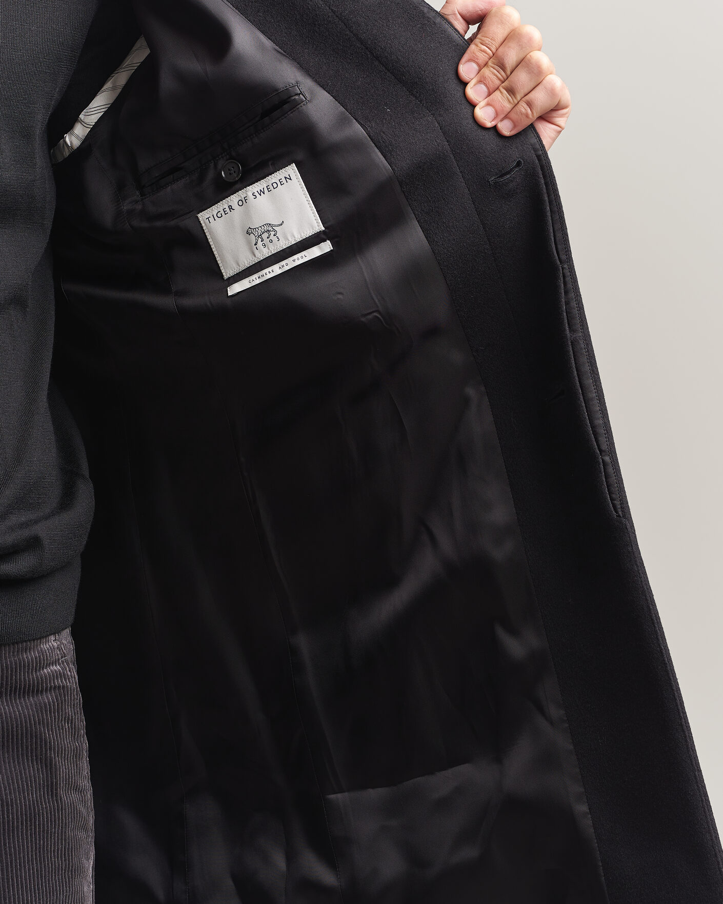 Herre | Jakker | Tiger of Sweden | Aleric Wool/Cashmere Coat Black