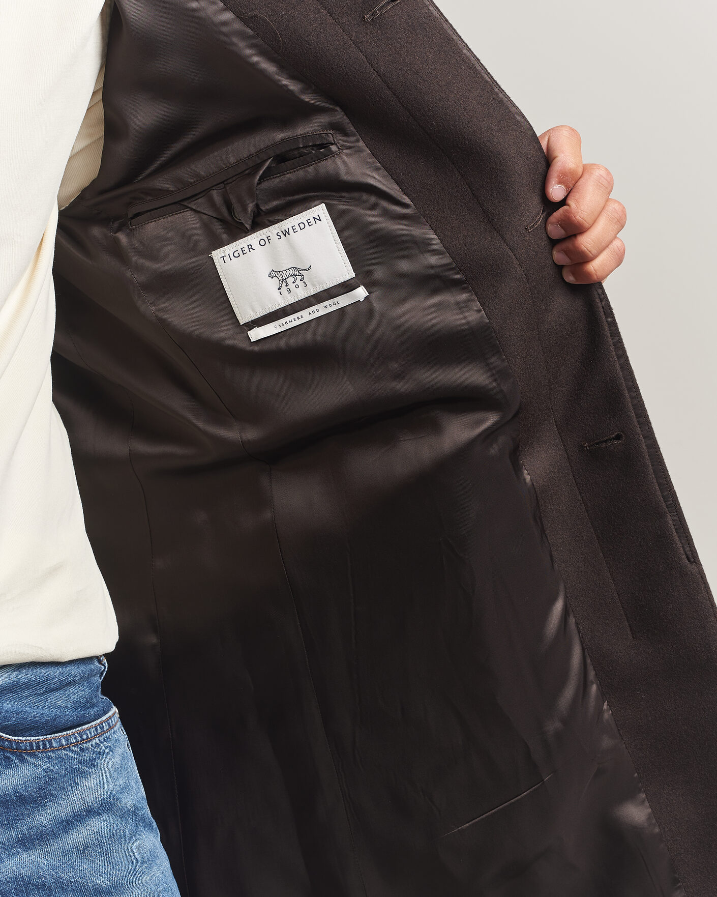 Herre | Jakker | Tiger of Sweden | Aleric Wool/Cashmere Coat Espresso