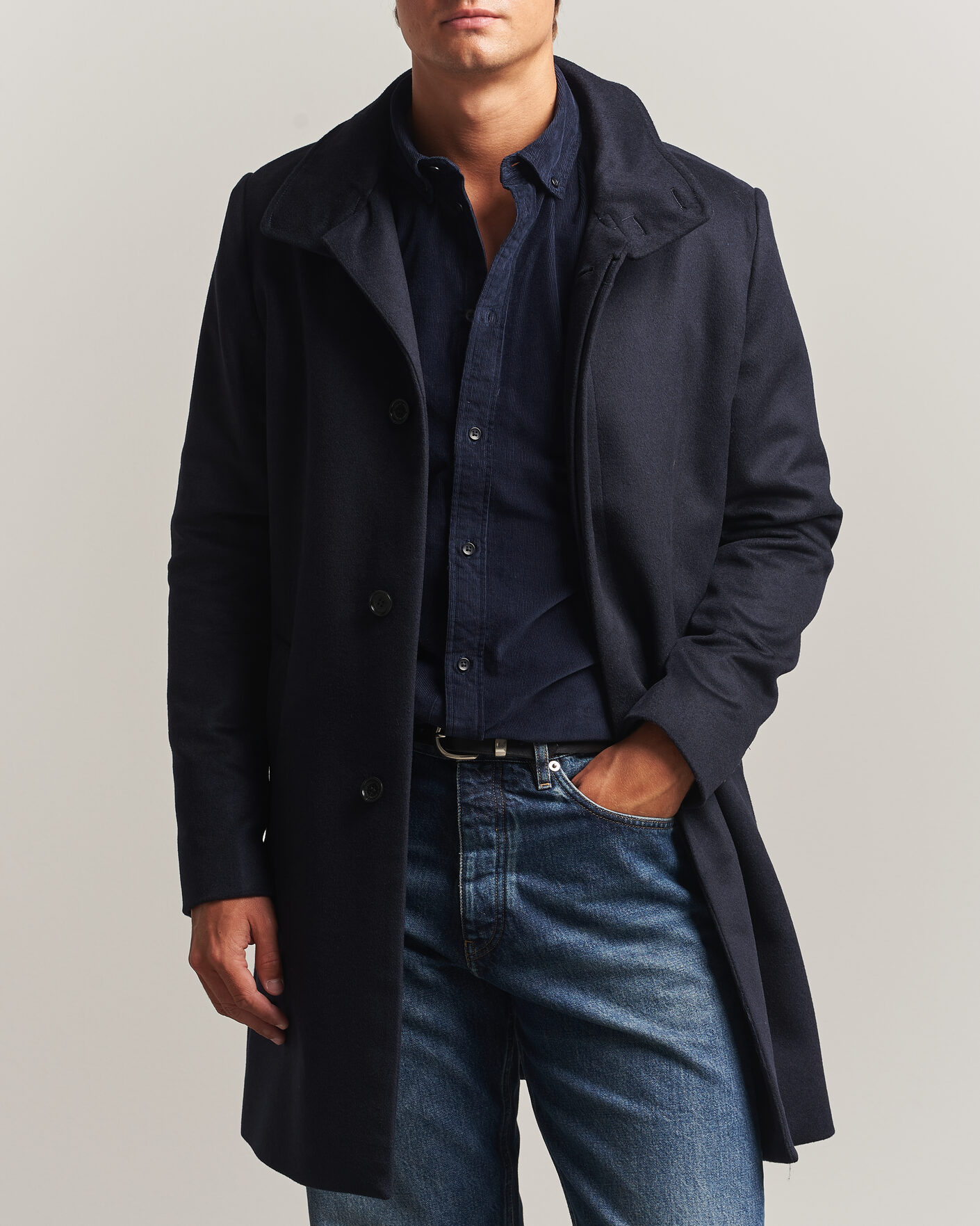Herre | Jakker | Tiger of Sweden | Aleric Wool/Cashmere Coat Light Ink
