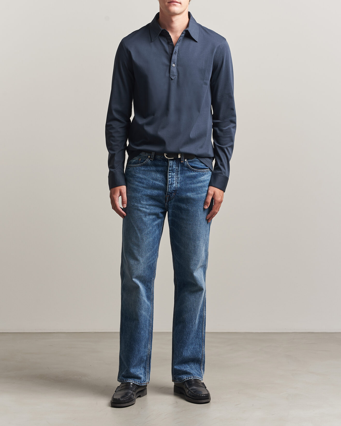 Herre | Polotrøjer | Tiger of Sweden | Tanner Mercerized Cotton Polo Light Ink