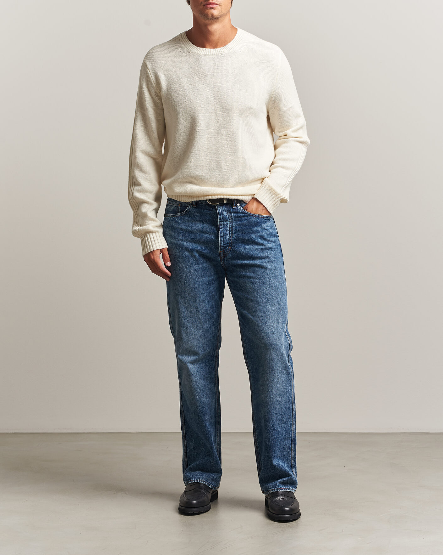 Herre | Trøjer | Tiger of Sweden | Wilfred Wool/Cashmere Sweater Porcelain Cream