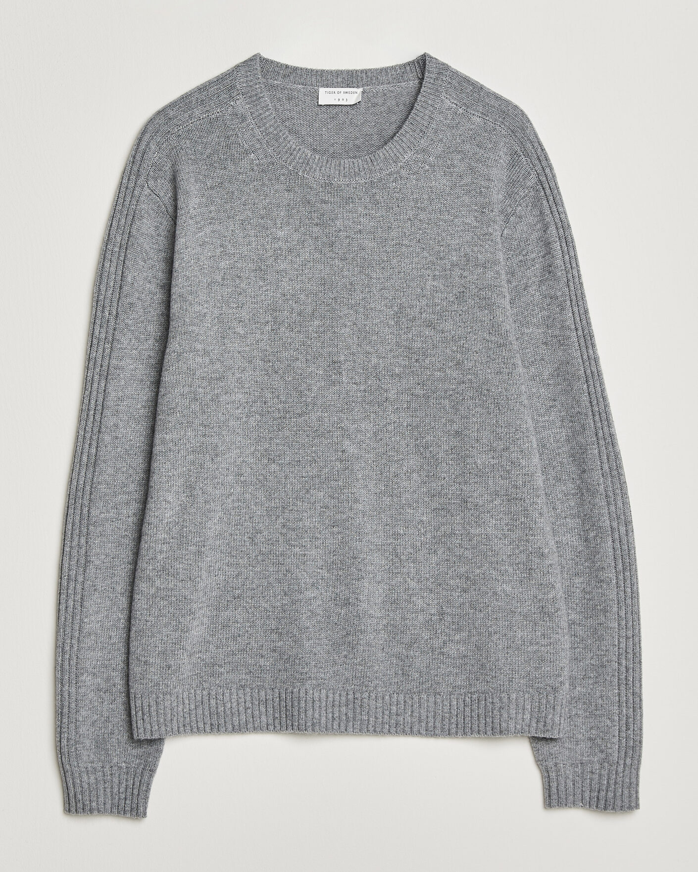 Herre | Trøjer | Tiger of Sweden | Wilfred Wool/Cashmere Sweater Light Grey Melange
