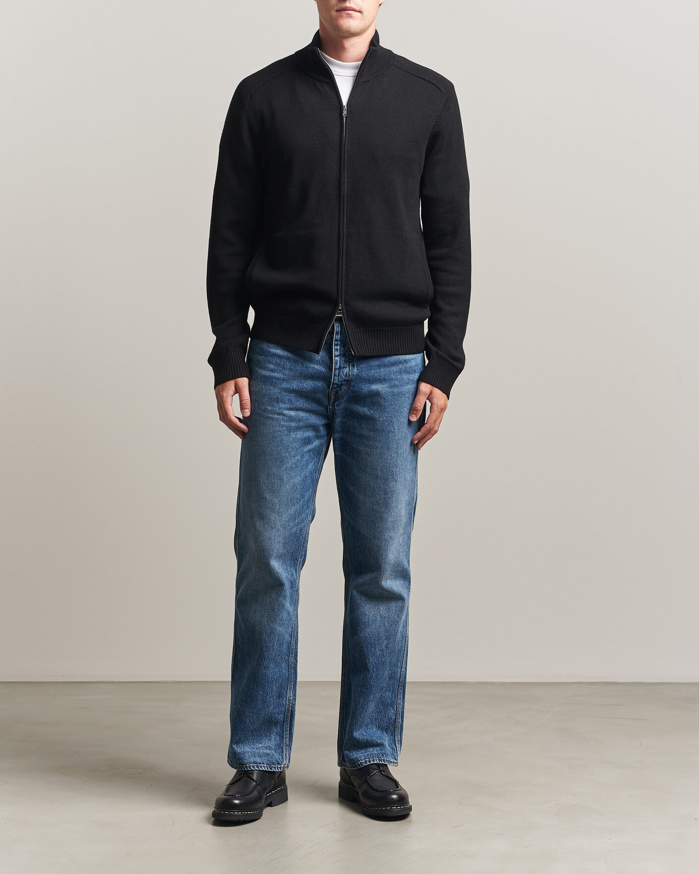 Herre | Trøjer | Tiger of Sweden | Cassian Wool Full Zip Black