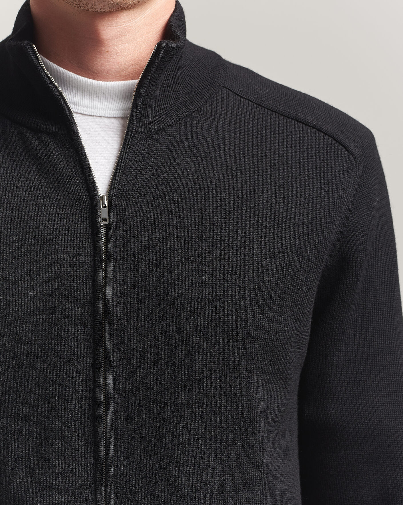 Herre | Trøjer | Tiger of Sweden | Cassian Wool Full Zip Black