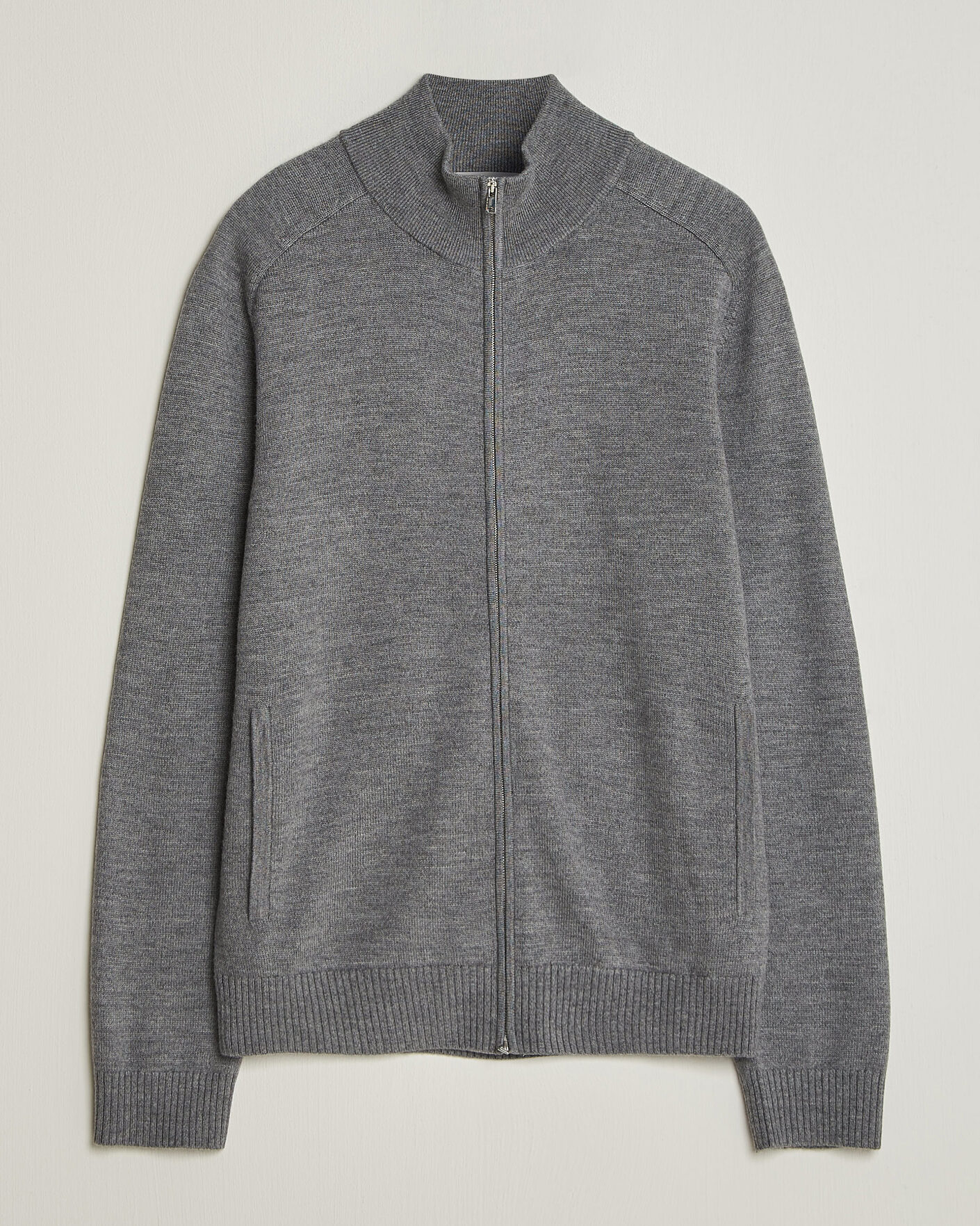 Herre | Trøjer | Tiger of Sweden | Cassian Wool Full Zip Concrete Melange