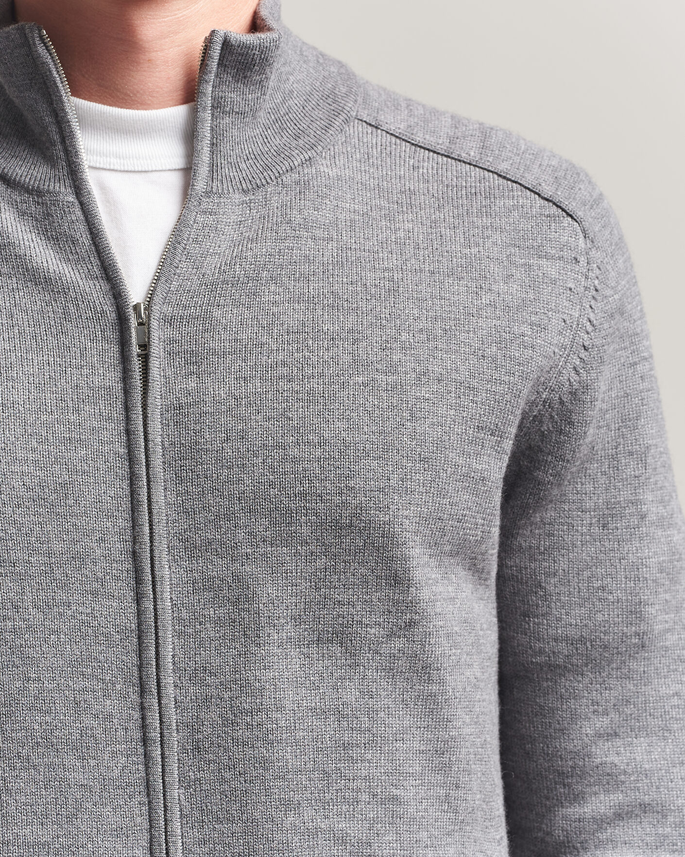 Herre | Trøjer | Tiger of Sweden | Cassian Wool Full Zip Concrete Melange