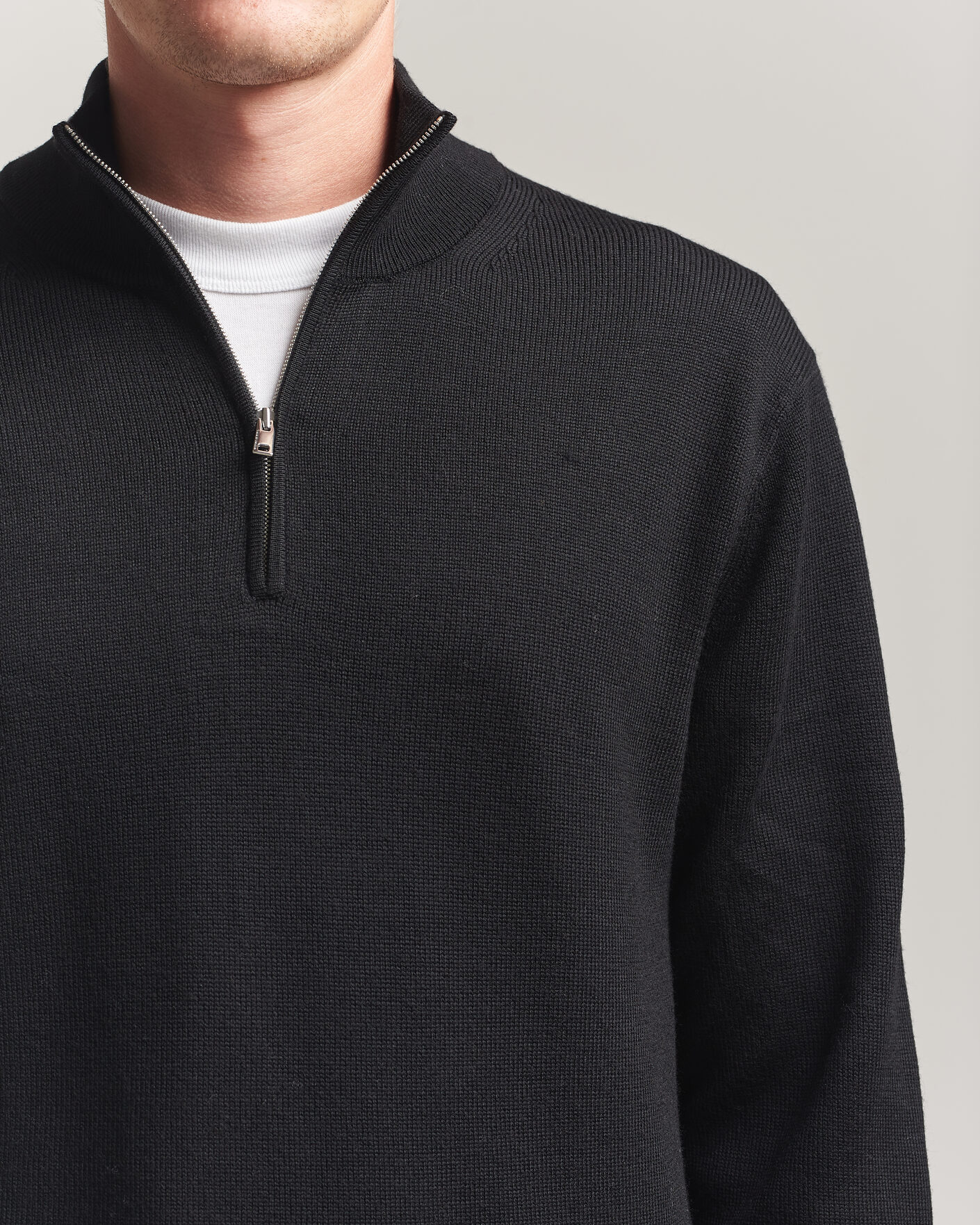 Herre | Trøjer | Tiger of Sweden | Travis Wool Half Zip Black