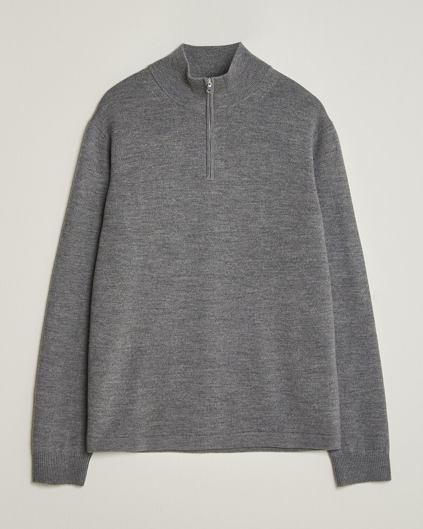 Herre | Trøjer | Tiger of Sweden | Travis Wool Half Zip Concrete Melange