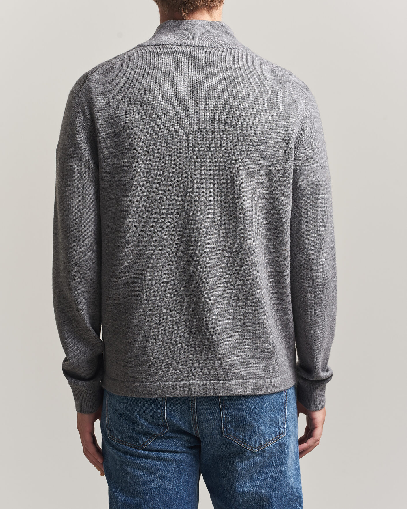 Herre | Trøjer | Tiger of Sweden | Travis Wool Half Zip Concrete Melange
