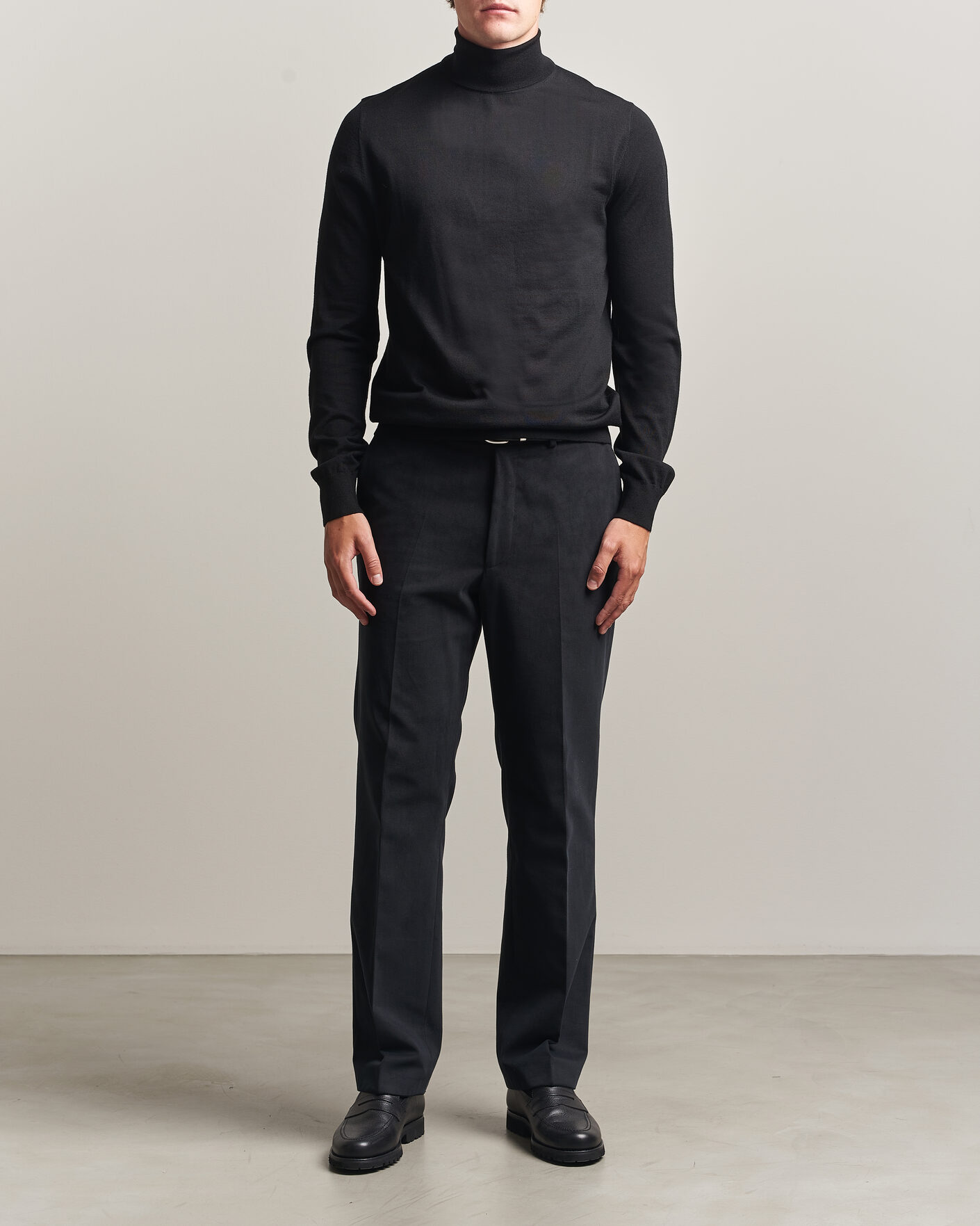 Herre | Trøjer | Tiger of Sweden | Nevile Extra Fine Merino Polo Black