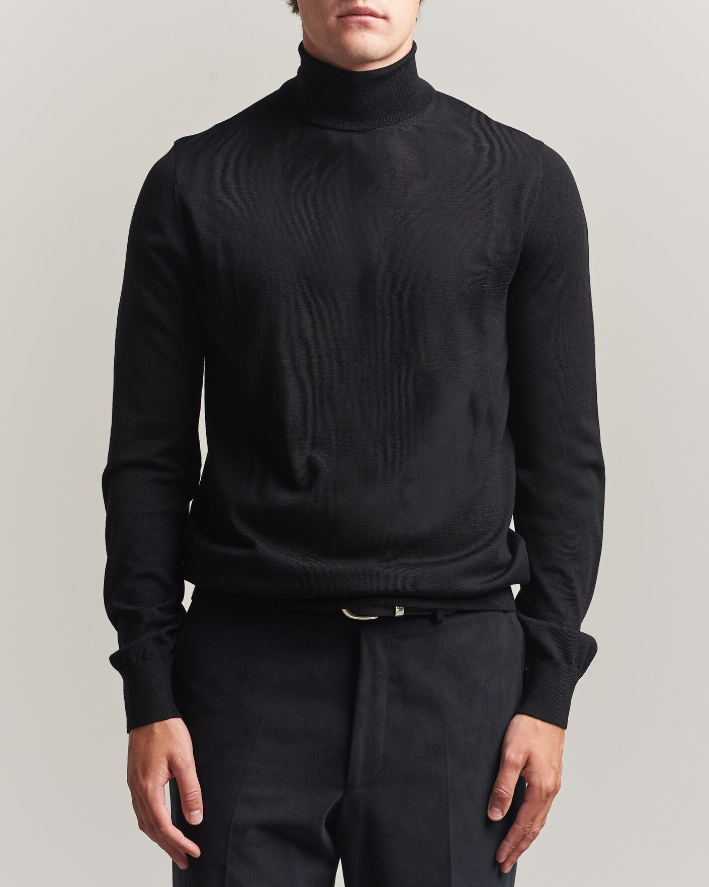 Herre | Trøjer | Tiger of Sweden | Nevile Extra Fine Merino Polo Black